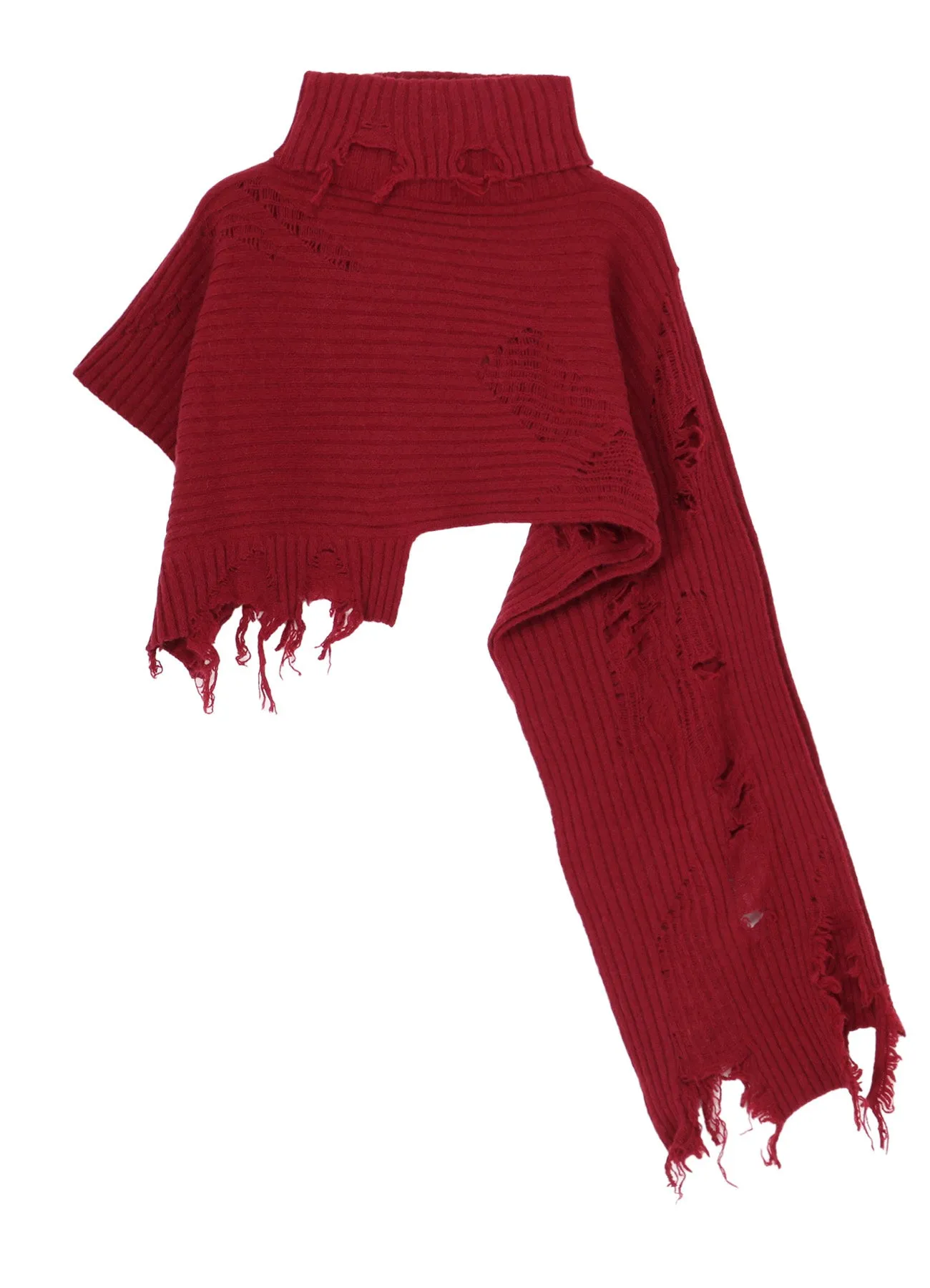 CRUSHED RIB DAMAGED 2WAY WOOL SCARF sold by Yohji Yamamoto product image thumbnail 3