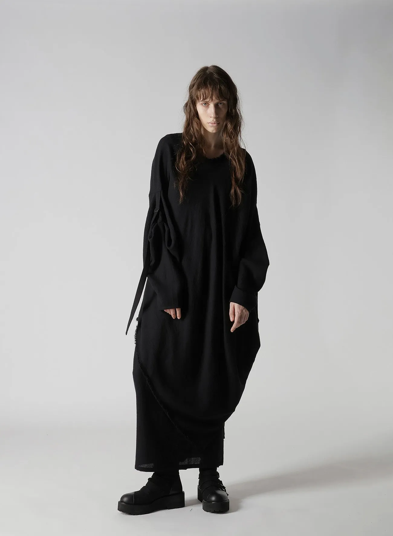 WOOL VIYELLA LAYERED DRESS sold by Yohji Yamamoto product image thumbnail 5