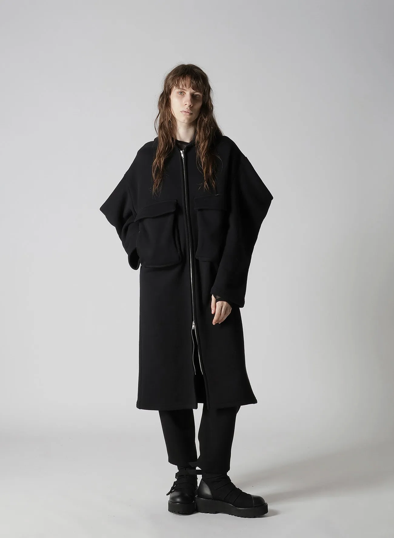 COTTON TIGHT FLEECE LINING SLEEVE PUFF LONG JACKET sold by Yohji Yamamoto product image thumbnail 5