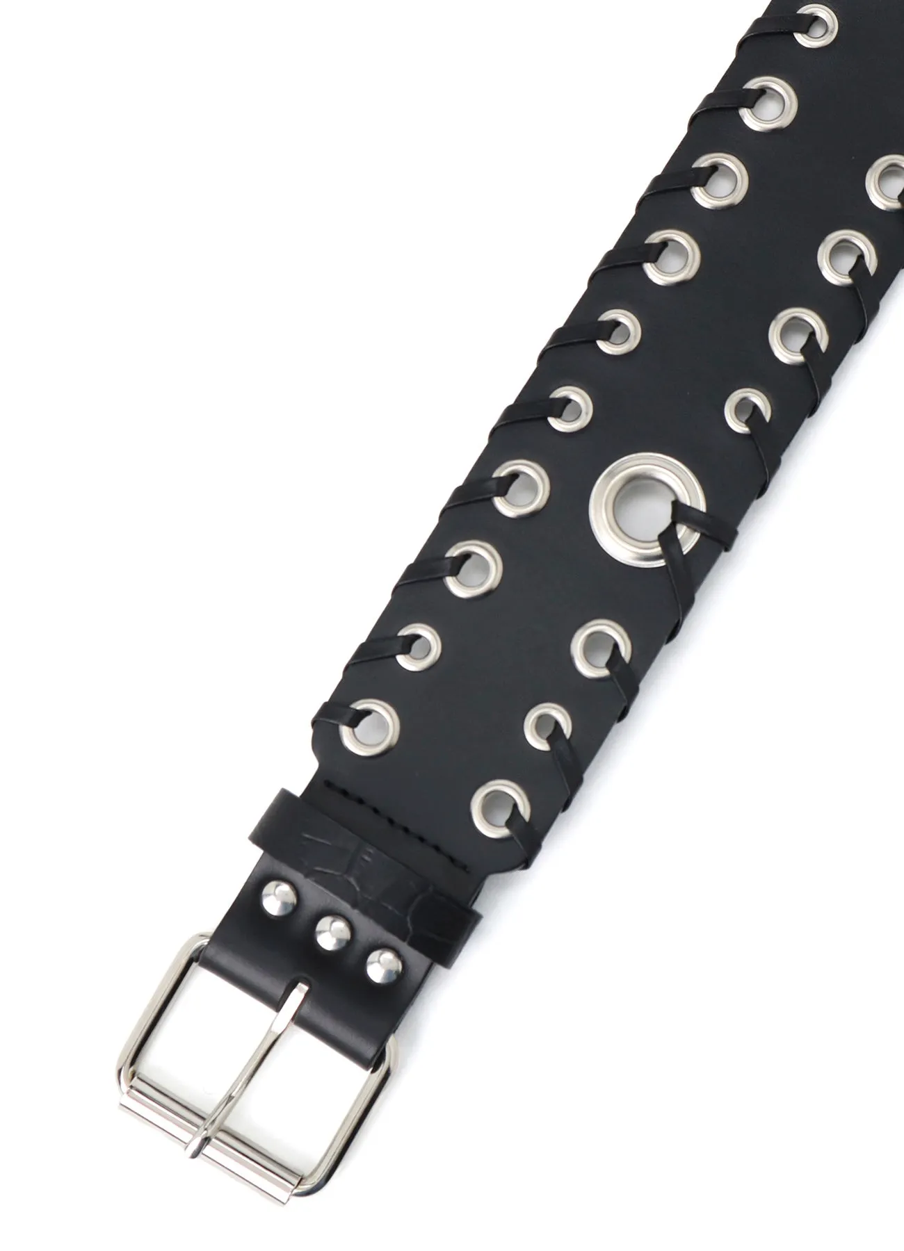 KIP+ CROCODILE LEATHER CODE LOOP EYELET BELT sold by Yohji Yamamoto product image thumbnail 3