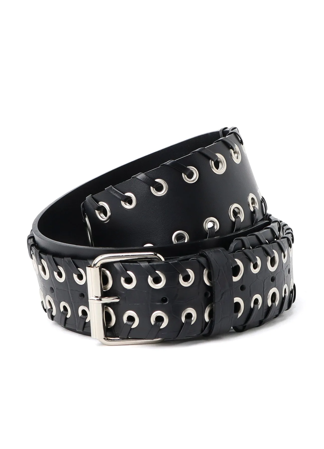 KIP+ CROCODILE LEATHER CODE LOOP EYELET BELT sold by Yohji Yamamoto product image thumbnail 2