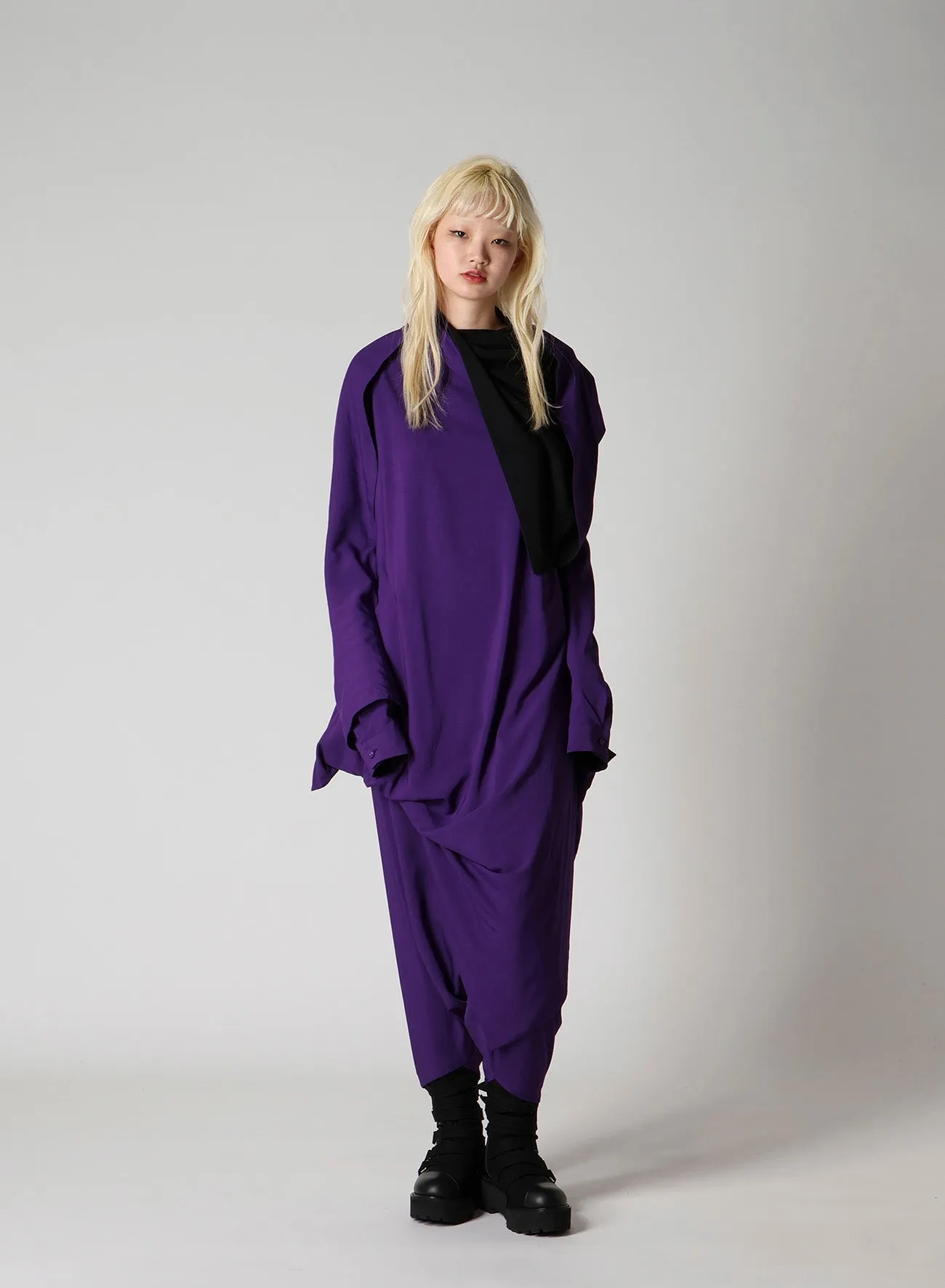 RAYON LAWN DRAPED OVERALL sold by Yohji Yamamoto product image thumbnail 4