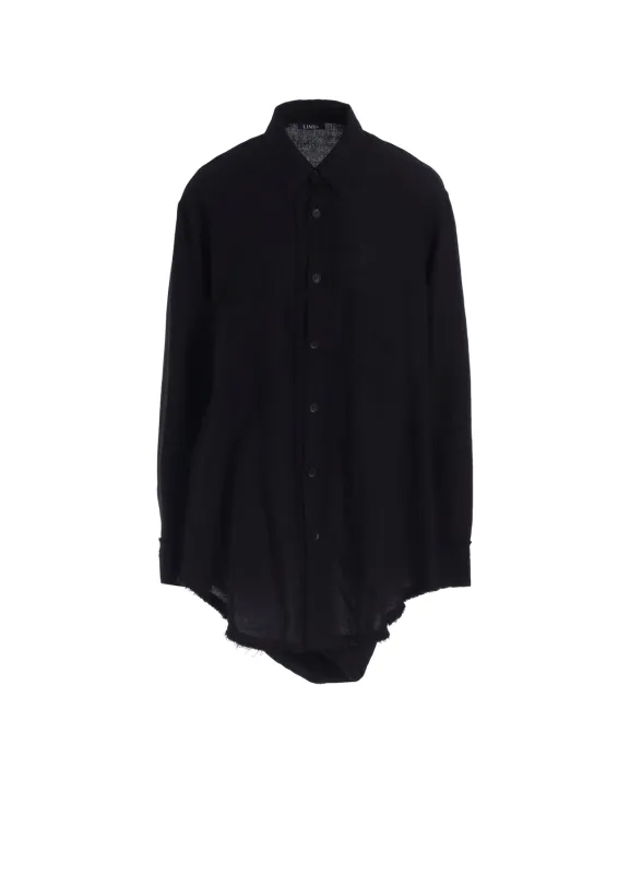 WOOL VIYELLA HEM PUFF SHIRT sold by Yohji Yamamoto