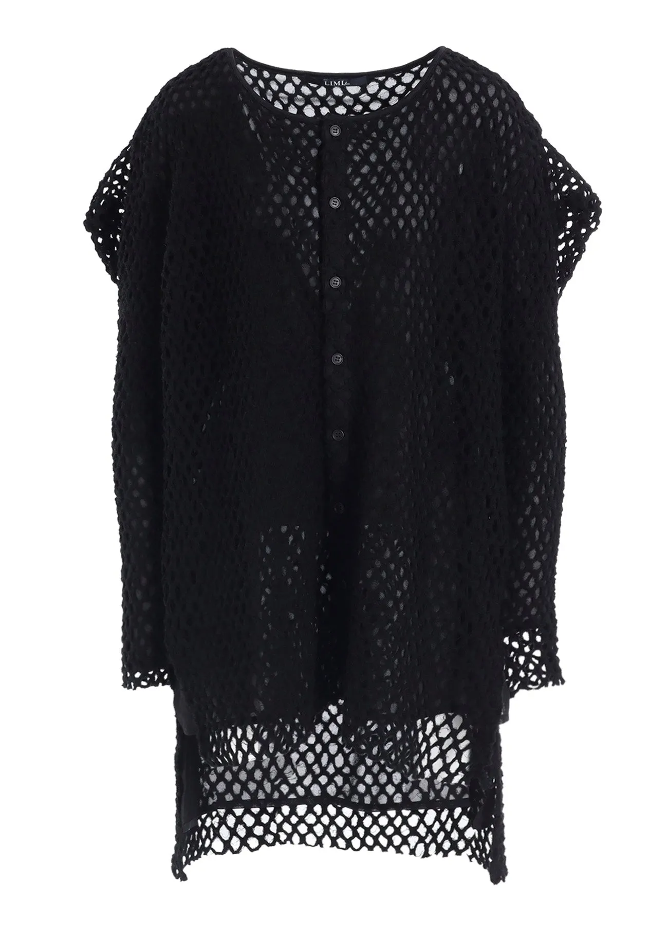 HOLE JACQUARD + CHIFFON PUFF LONG CARDIGAN sold by Yohji Yamamoto product image thumbnail 2