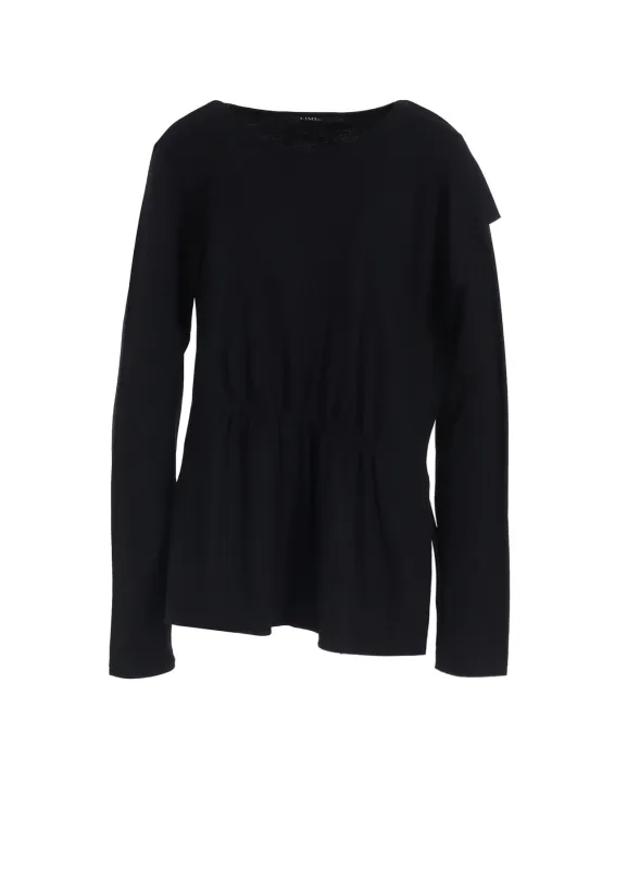 WOOL SMOOTH GATHER ASYMMETRY T-SHIRT made by Yohji Yamamoto