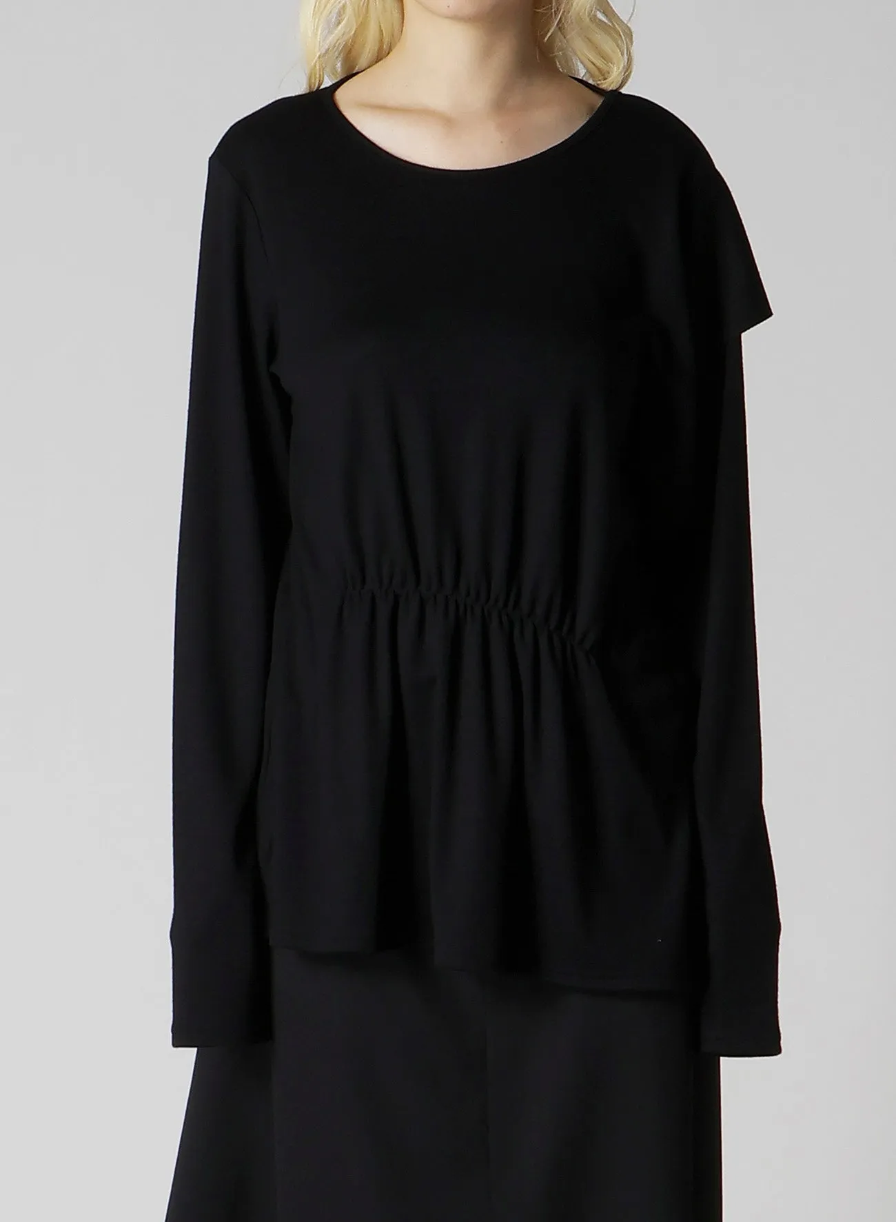 WOOL SMOOTH GATHER ASYMMETRY T-SHIRT sold by Yohji Yamamoto product image thumbnail 4