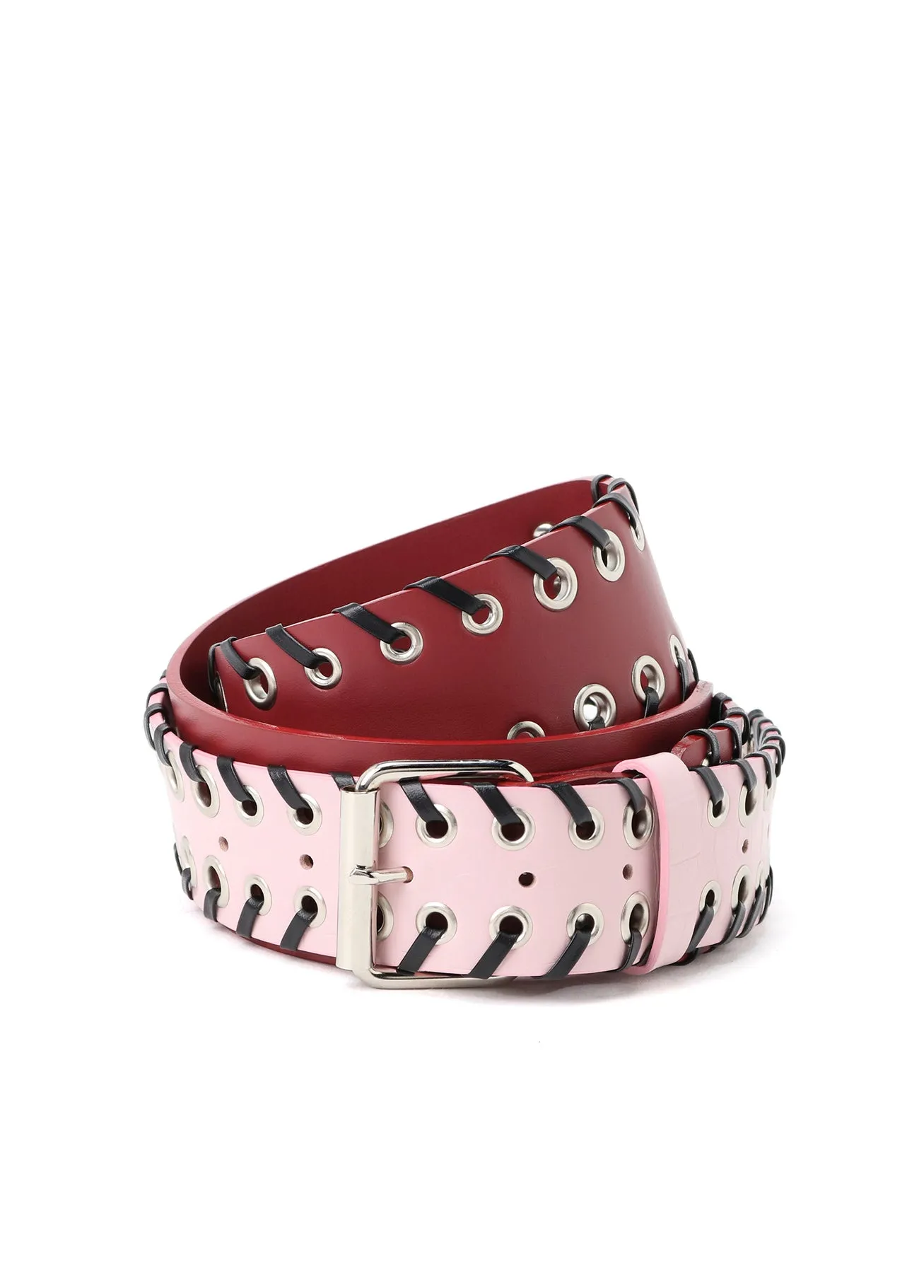 KIP+ CROCODILE LEATHER CODE LOOP EYELET BELT sold by Yohji Yamamoto