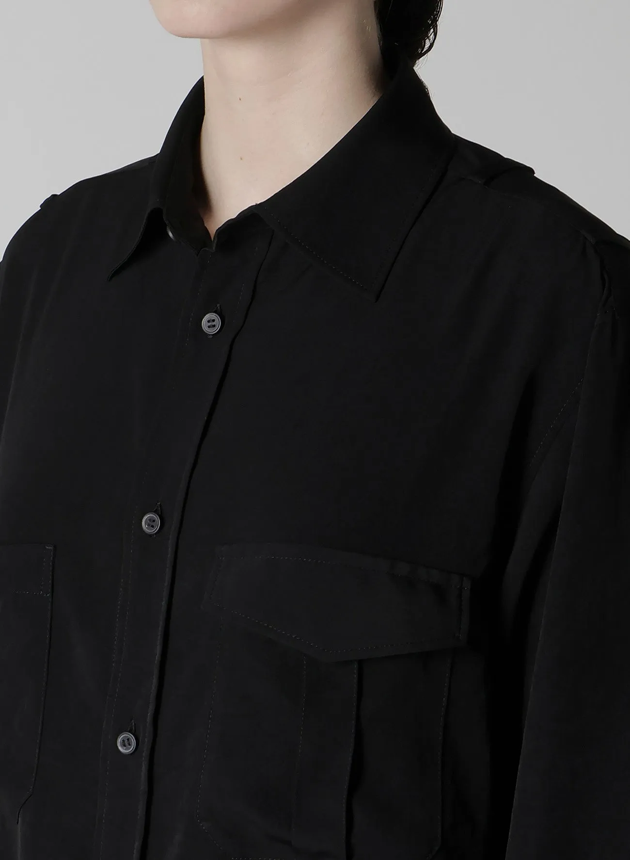 TA/PE CREPE DE CHINE SHOULDER LOOP BLOUSE sold by Yohji Yamamoto product image thumbnail 5