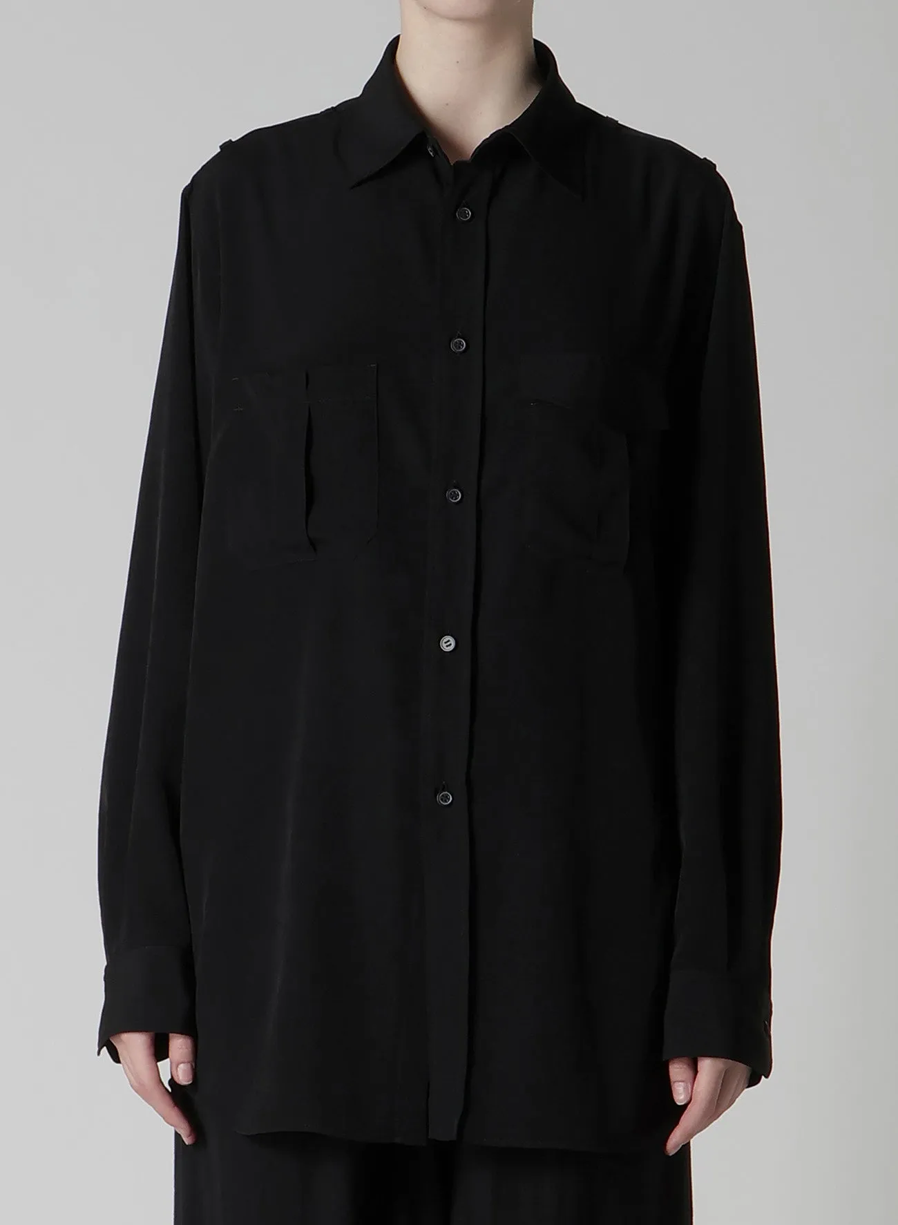 TA/PE CREPE DE CHINE SHOULDER LOOP BLOUSE sold by Yohji Yamamoto product image thumbnail 4
