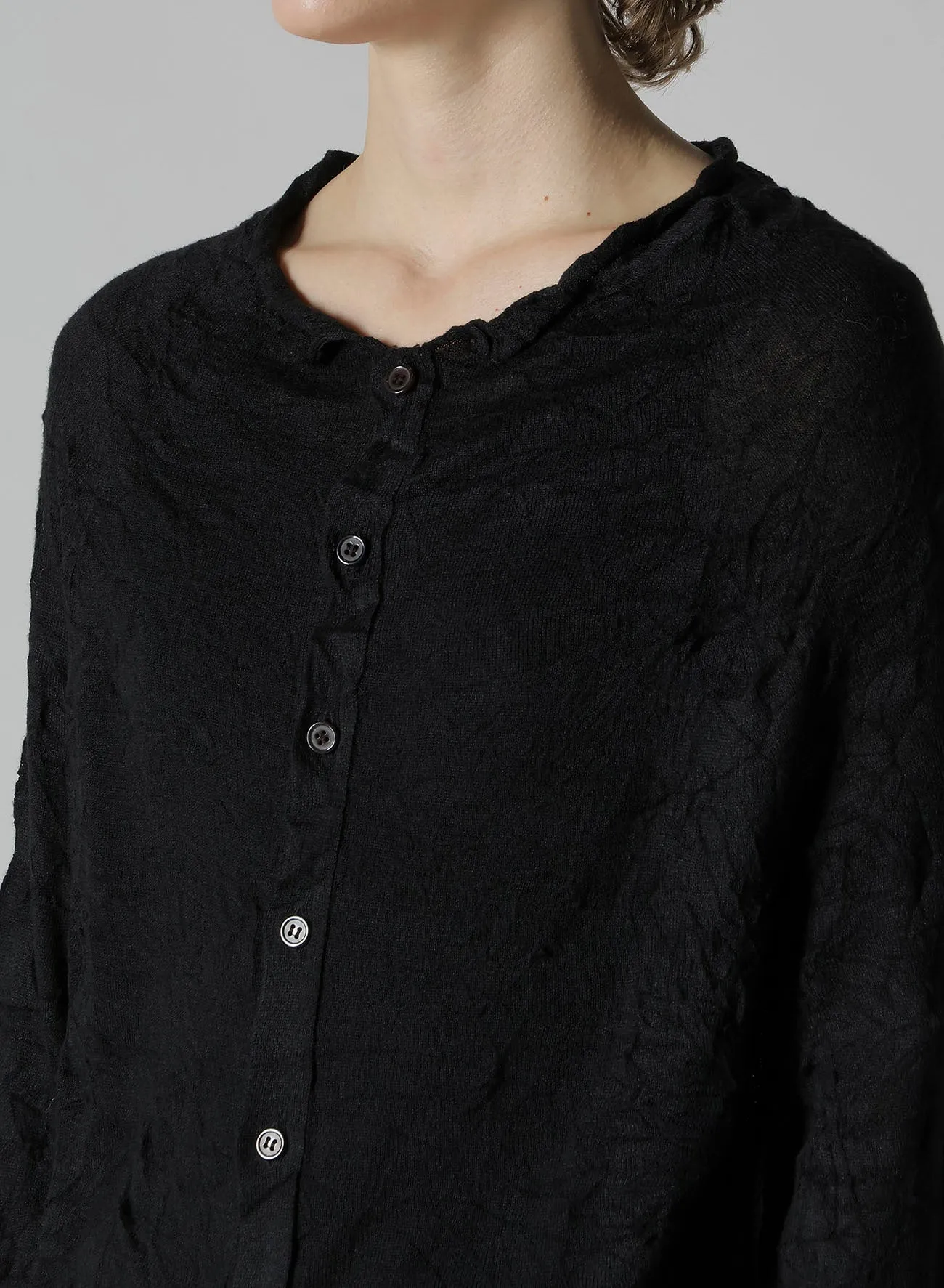 OFF NECK WRINKLED LONG SLEEVE CARDIGAN sold by Yohji Yamamoto product image thumbnail 5