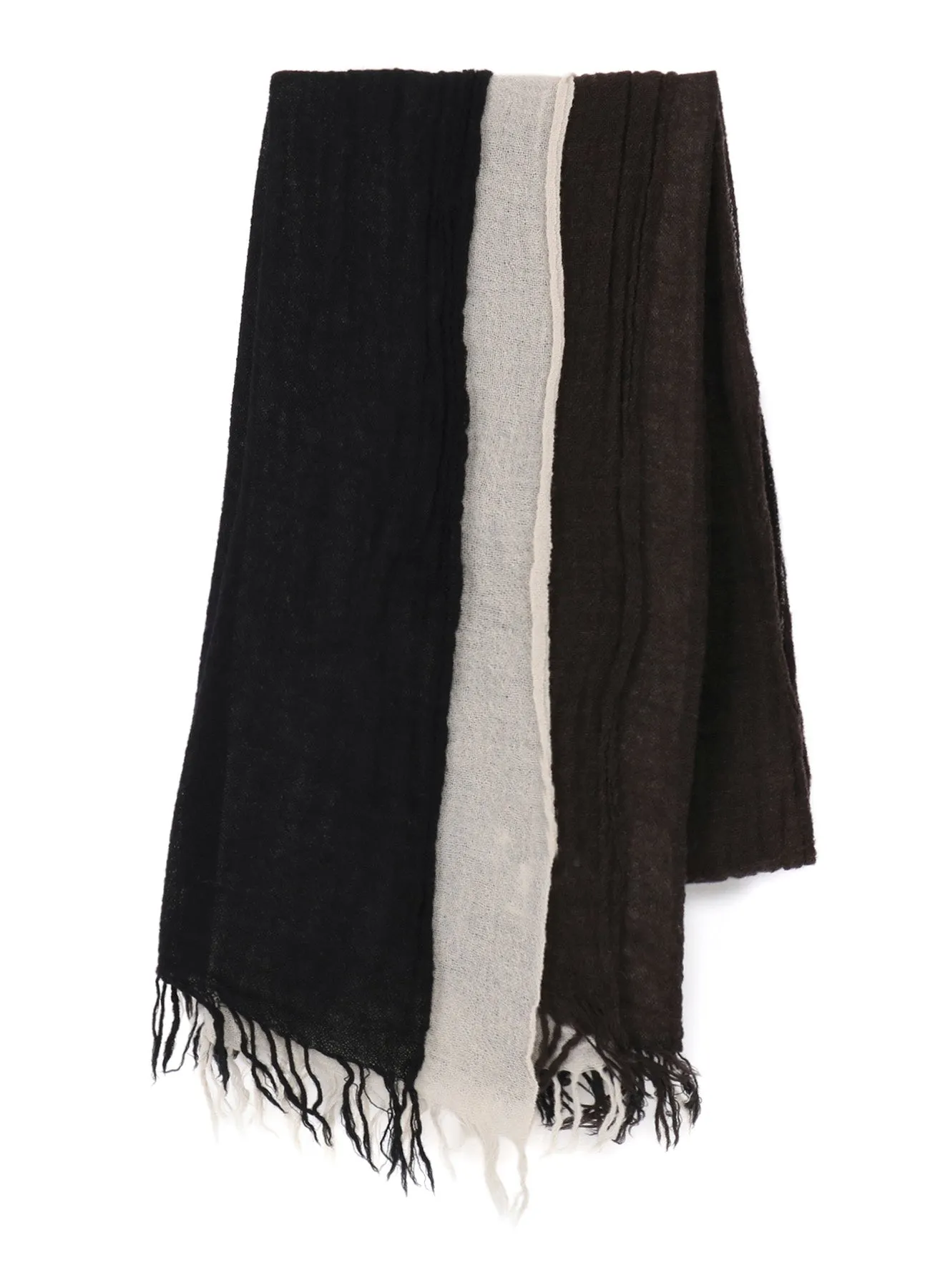 THREE-LAYERED WOOL SCARF sold by Yohji Yamamoto product image thumbnail 2