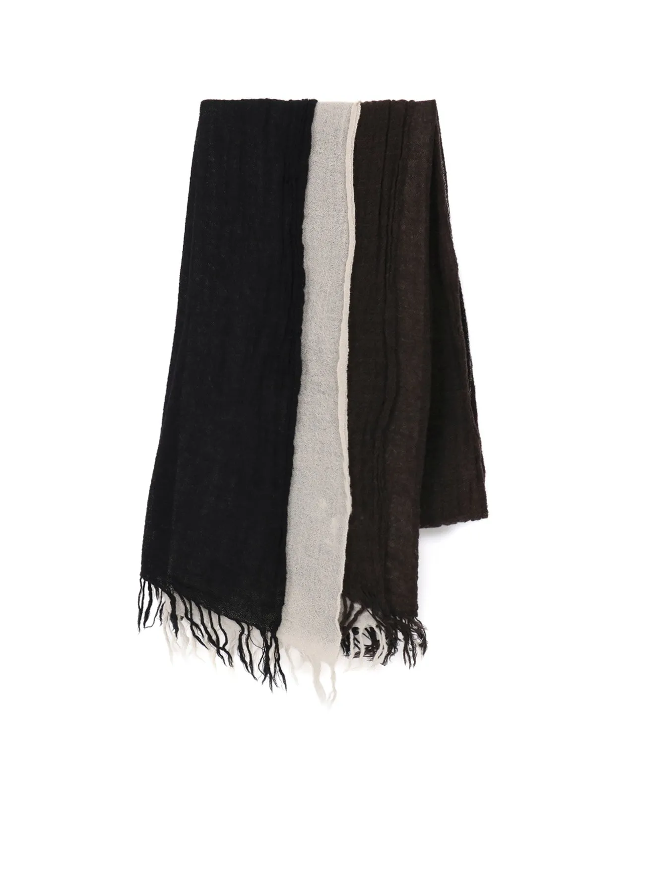 THREE-LAYERED WOOL SCARF sold by Yohji Yamamoto