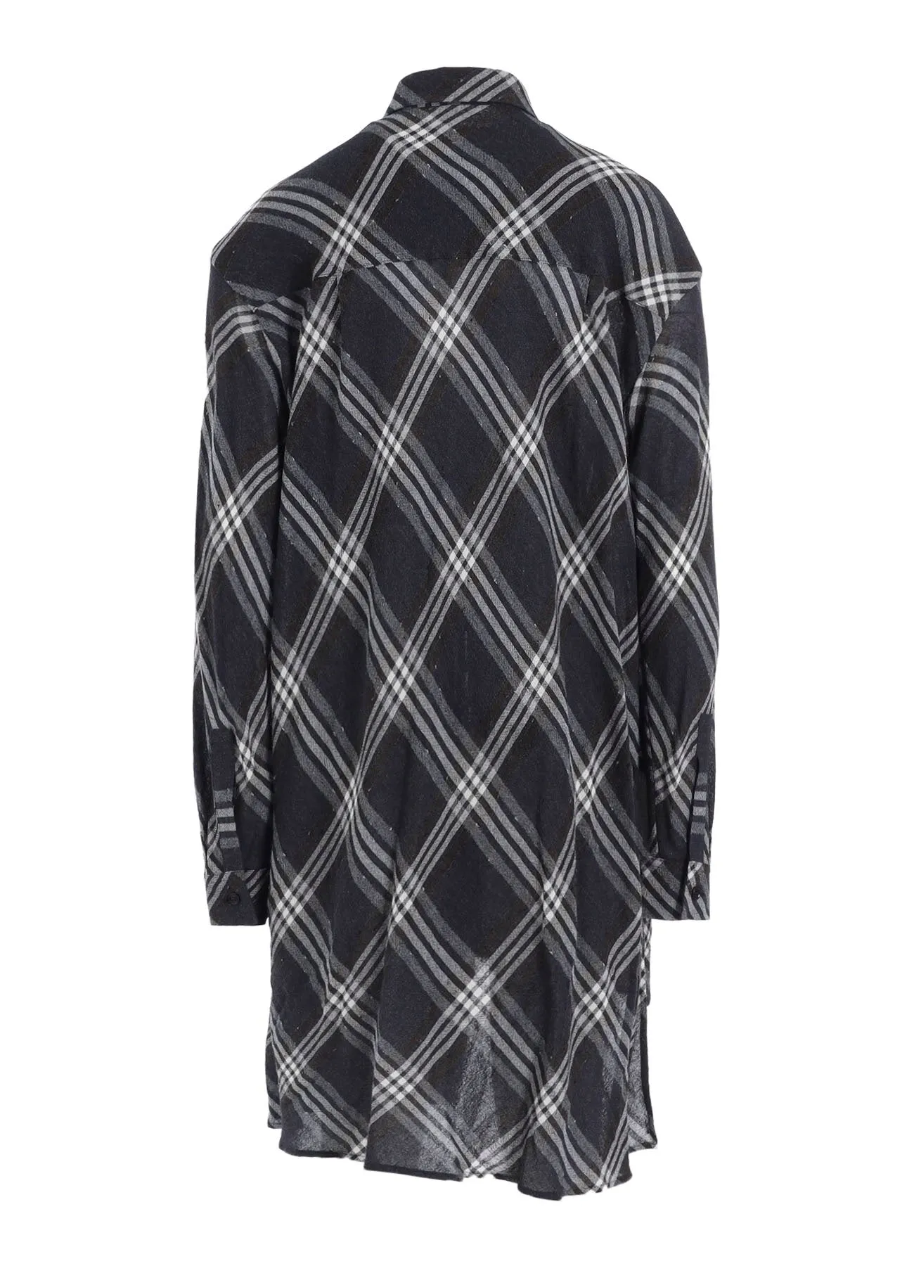 GAUZE PLAID HANGING PLACKET BLOUSE sold by Yohji Yamamoto product image thumbnail 3