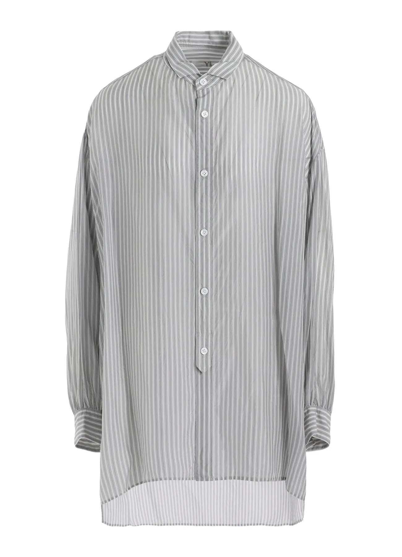 CUPRO STRIPE DESIGN COLLAR BIG BLOUSE sold by Yohji Yamamoto product image thumbnail 2