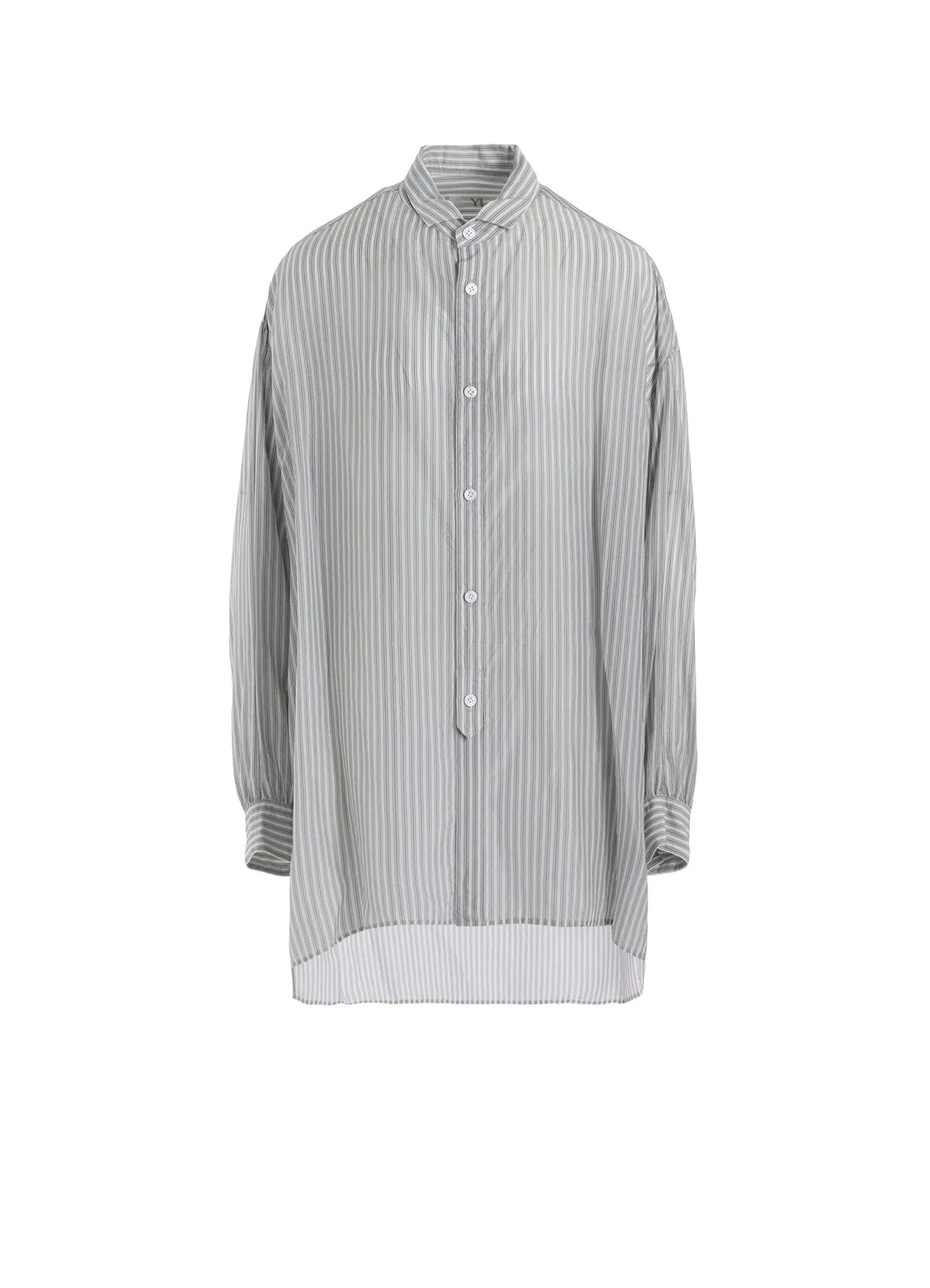 CUPRO STRIPE DESIGN COLLAR BIG BLOUSE sold by Yohji Yamamoto