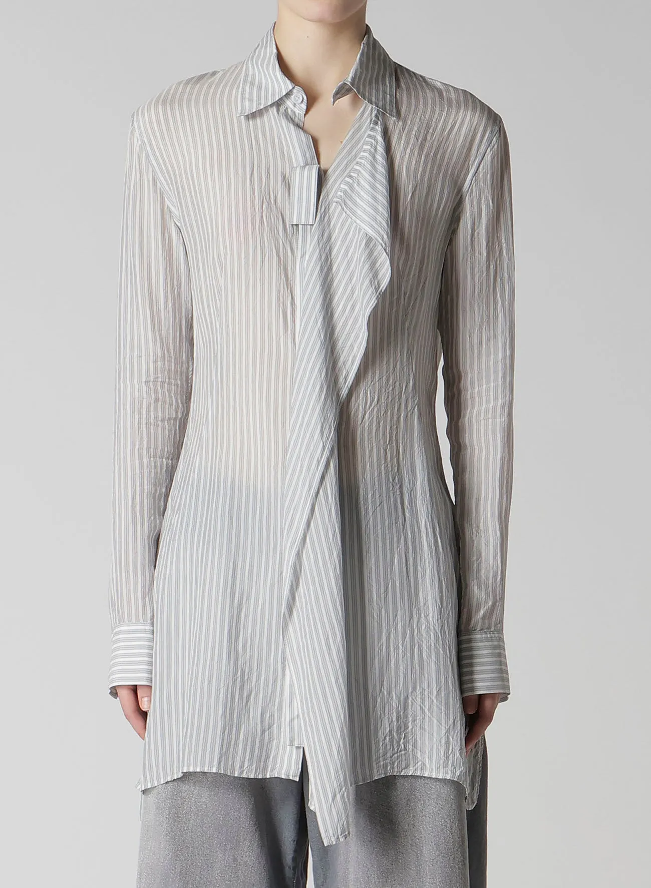 CUPRO STRIPE FRONT CLOTH SHIRT sold by Yohji Yamamoto product image thumbnail 4