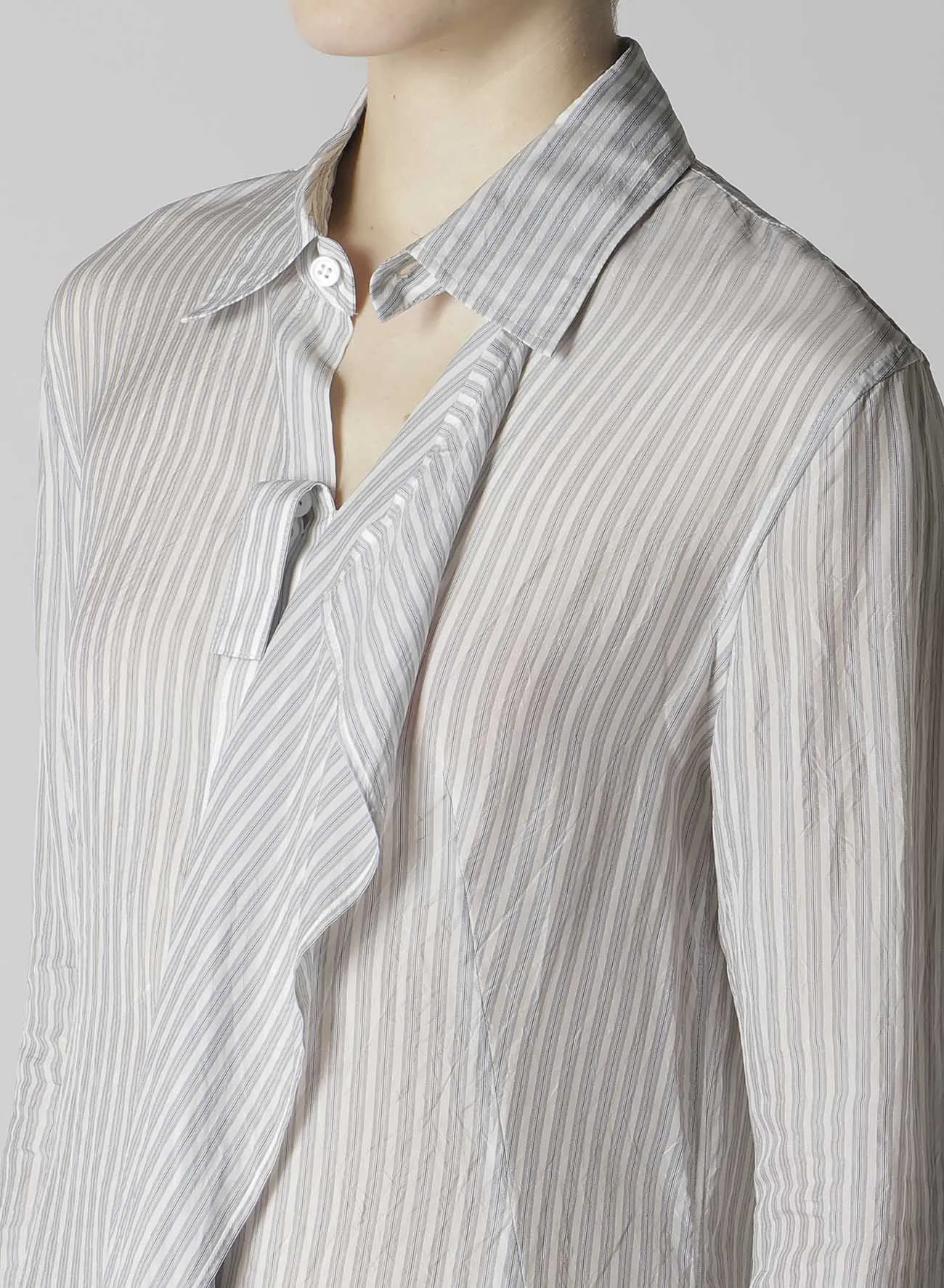 CUPRO STRIPE FRONT CLOTH SHIRT sold by Yohji Yamamoto product image thumbnail 5
