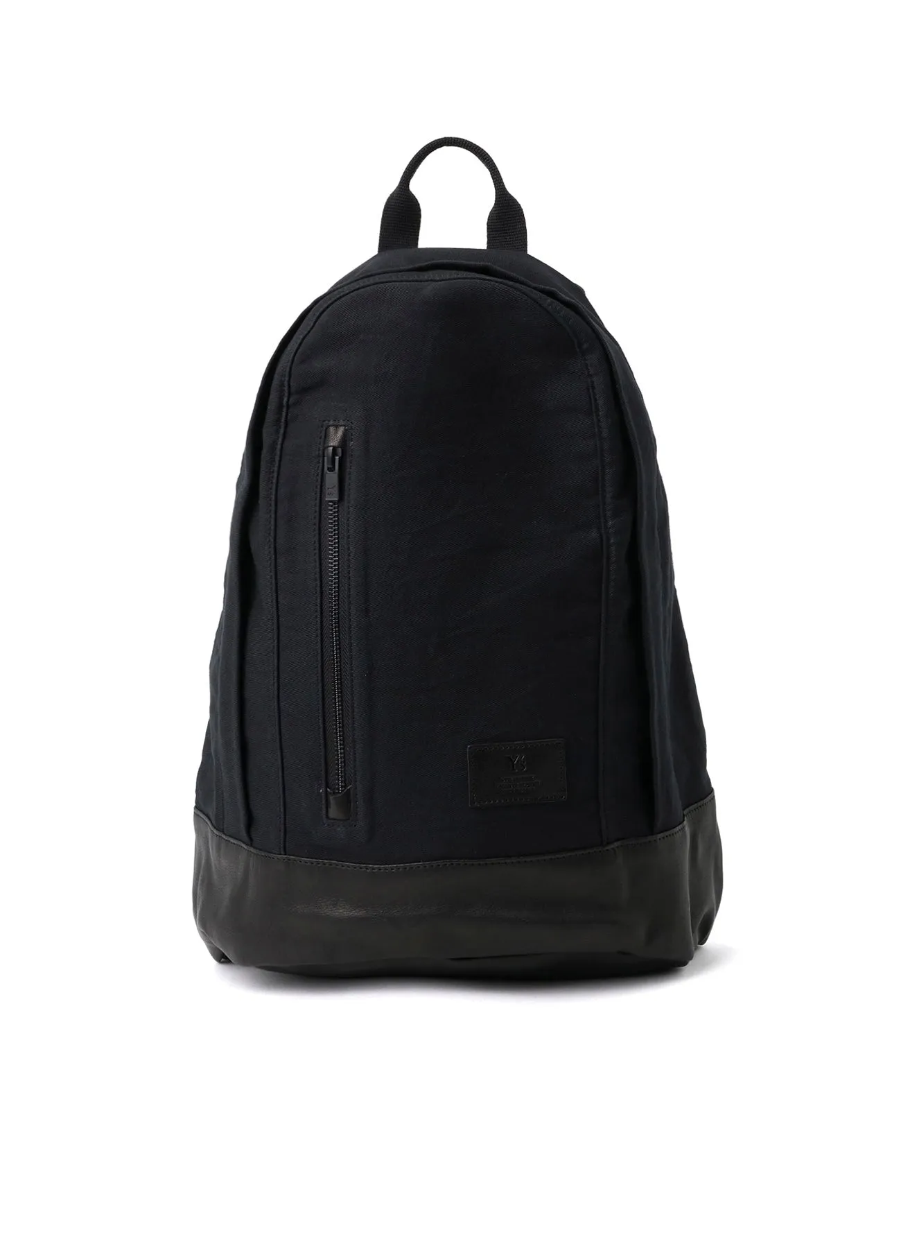 COTTON LINEN TWILL / LEATHER BACKPACK sold by Yohji Yamamoto