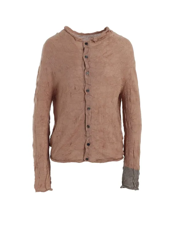 OFF NECK WRINKLED LONG SLEEVE CARDIGAN made by Yohji Yamamoto