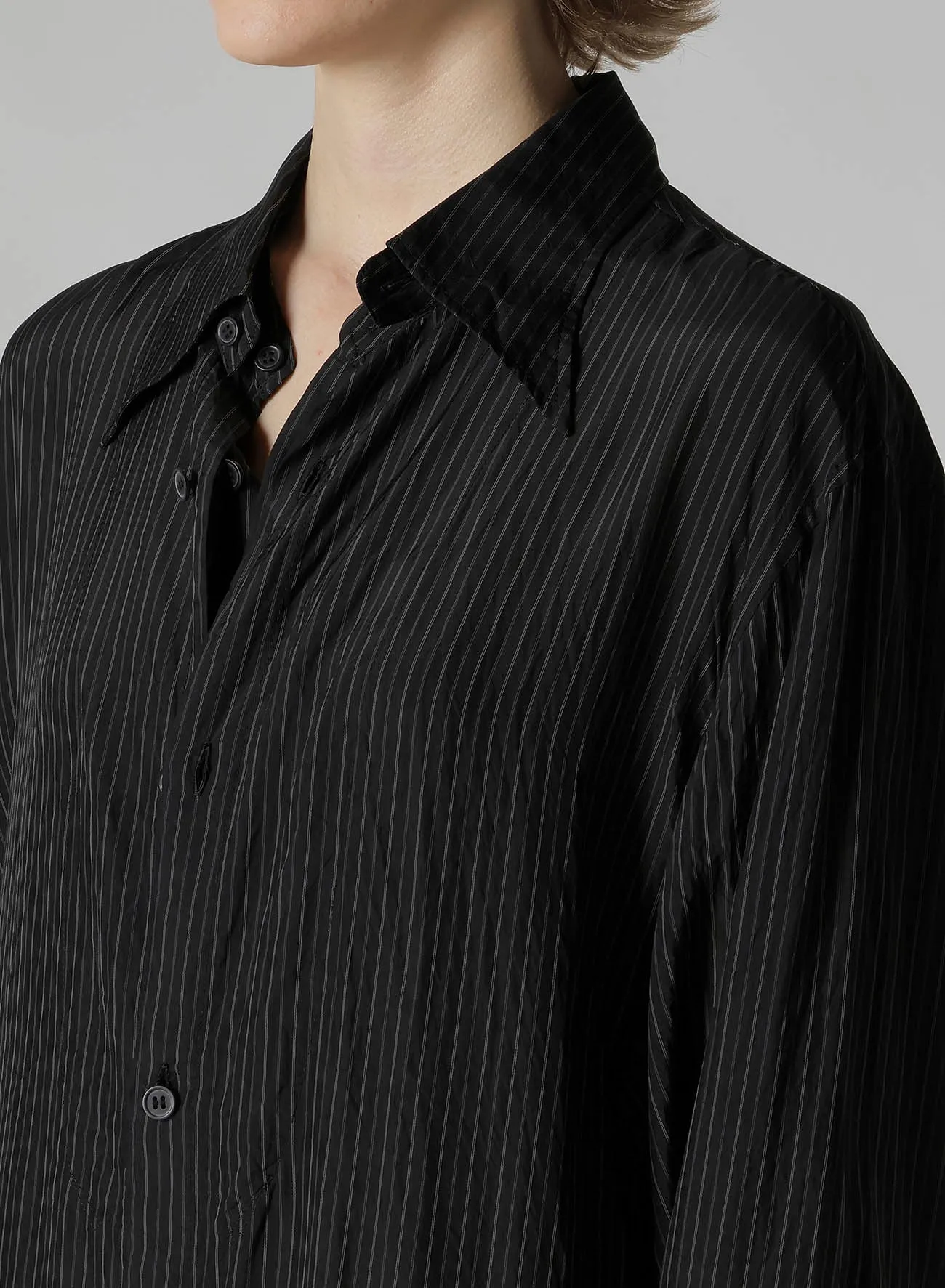 CUPRO STRIPE DOUBLE FRONT SHIRT sold by Yohji Yamamoto product image thumbnail 5