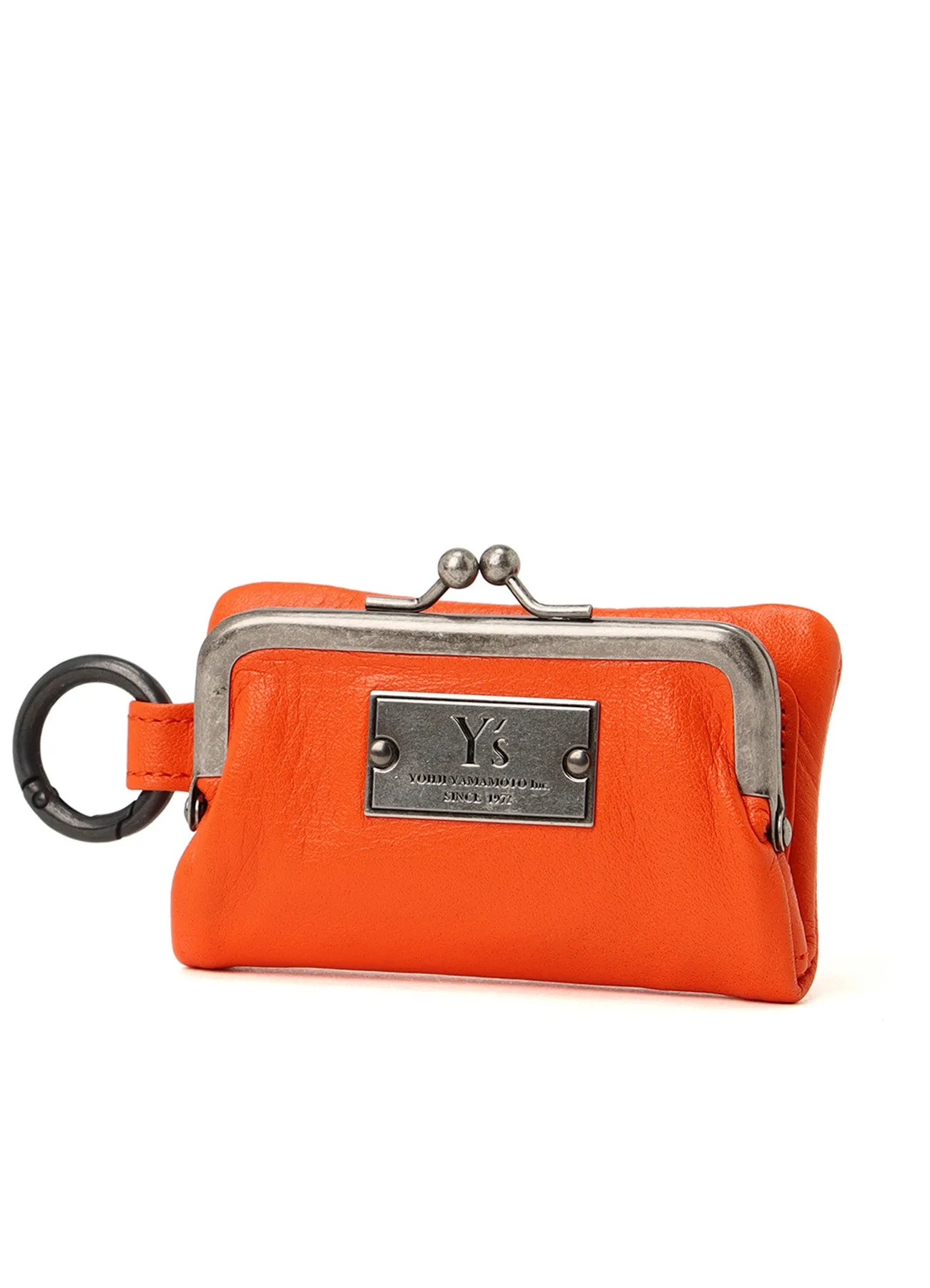 SEMI-GLOSSY LEATHER KEY CASE W/ METAL CLASP sold by Yohji Yamamoto