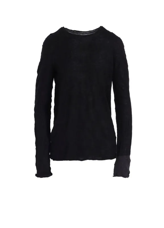 ROUND NECK WRINKLED LONG SLEEVE PULLOVER sold by Yohji Yamamoto