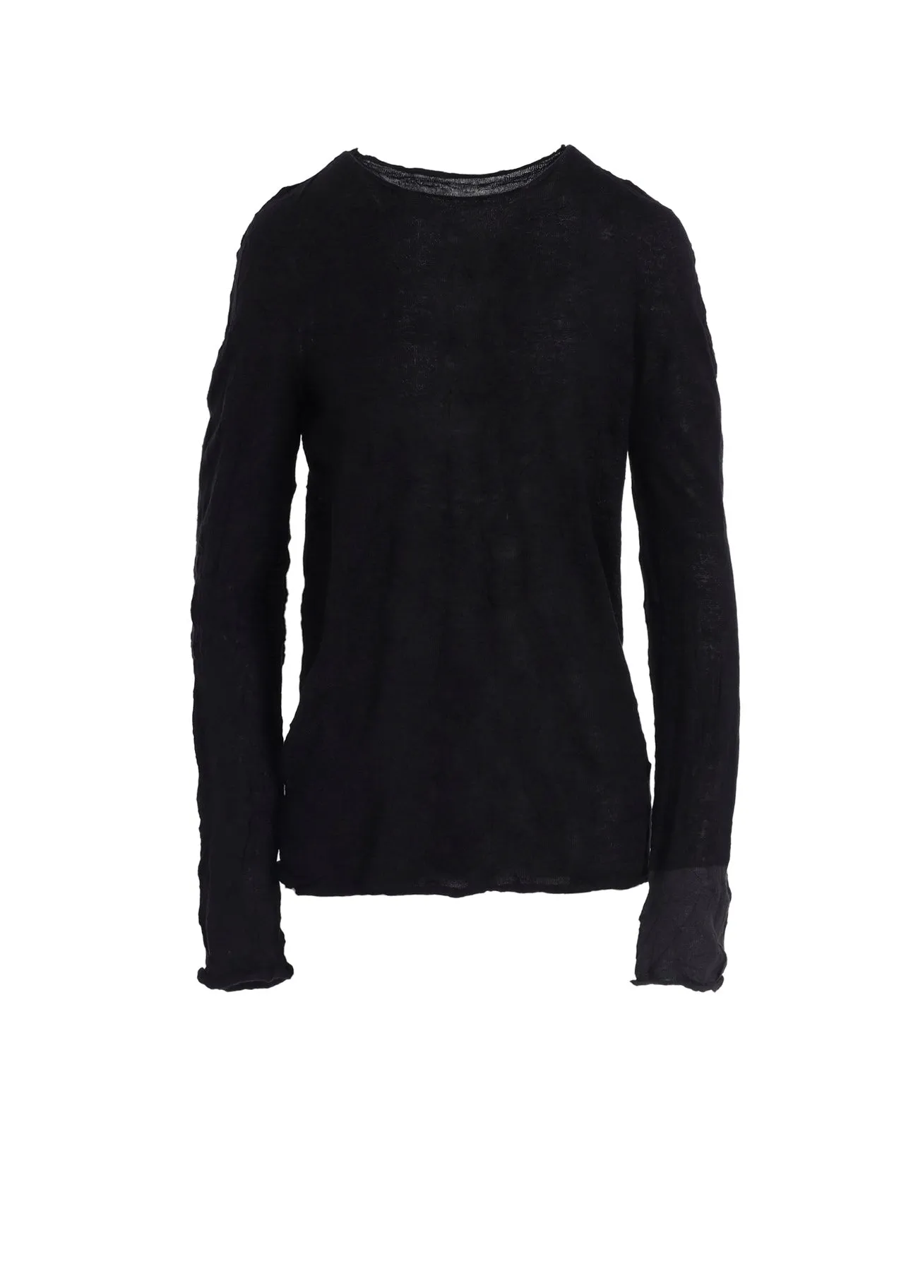 ROUND NECK WRINKLED LONG SLEEVE PULLOVER sold by Yohji Yamamoto