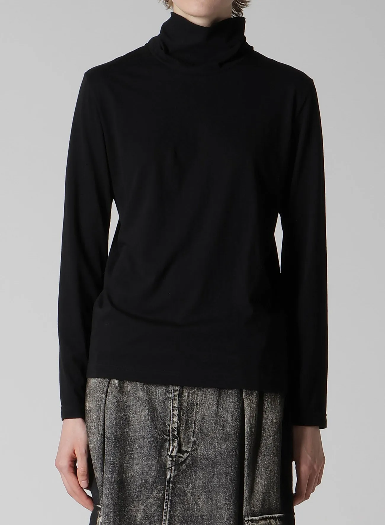 SOFT JERSEY HIGH NECK LONG T sold by Yohji Yamamoto product image thumbnail 4