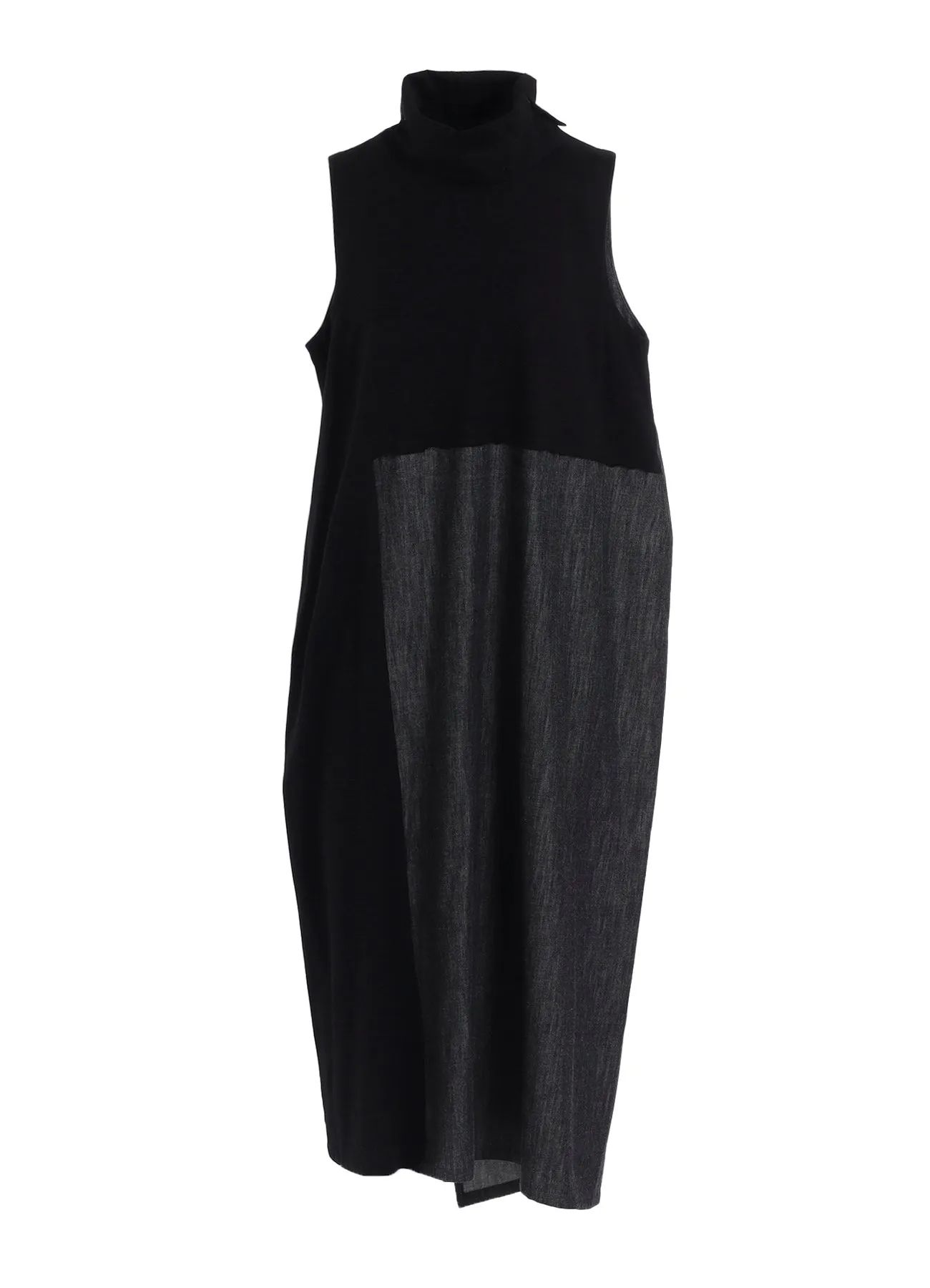 DENIM COMBINATION HIGH NECK DRESS sold by Yohji Yamamoto product image thumbnail 2