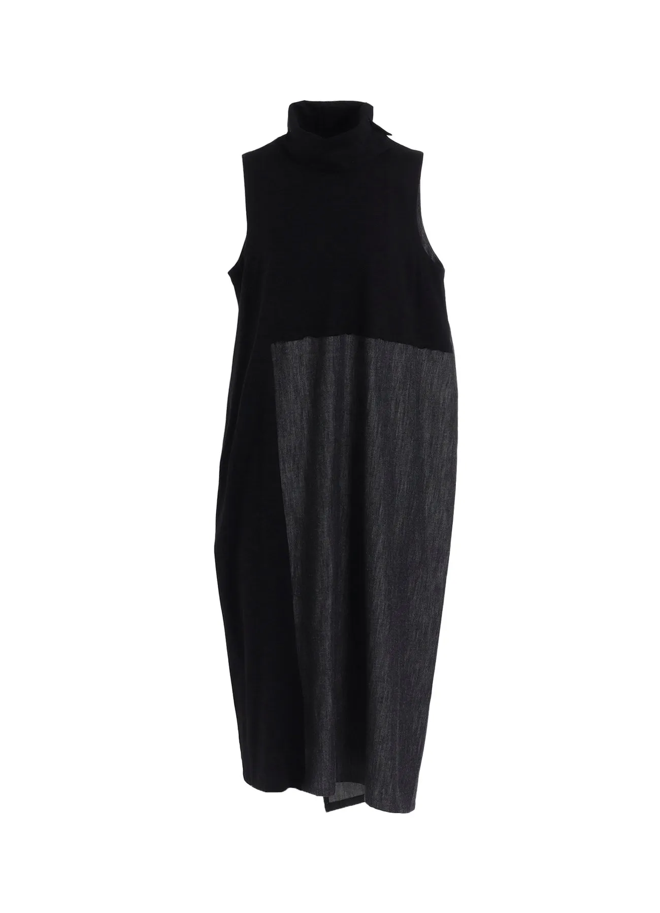 DENIM COMBINATION HIGH NECK DRESS sold by Yohji Yamamoto