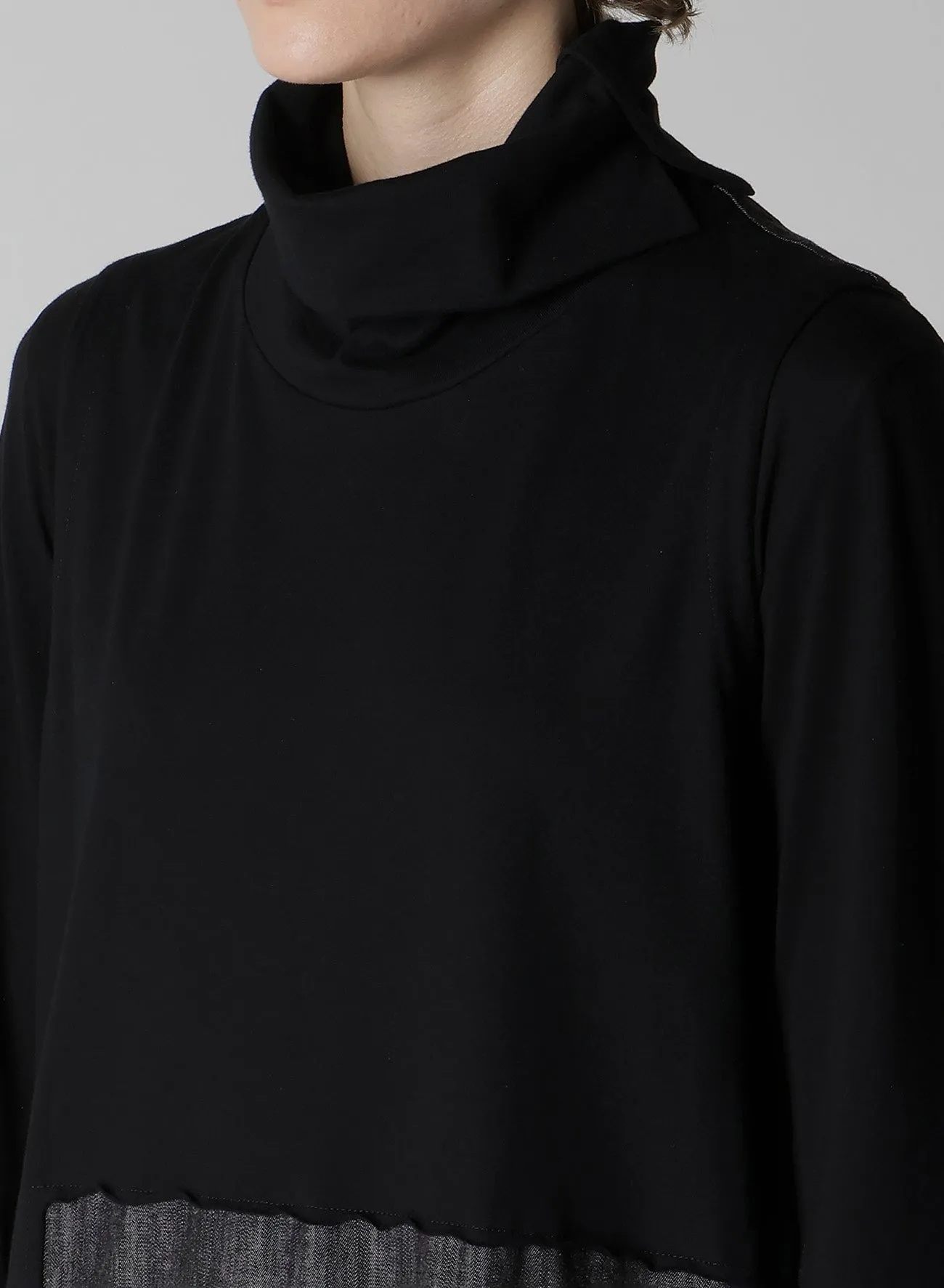 DENIM COMBINATION HIGH NECK DRESS sold by Yohji Yamamoto product image thumbnail 5