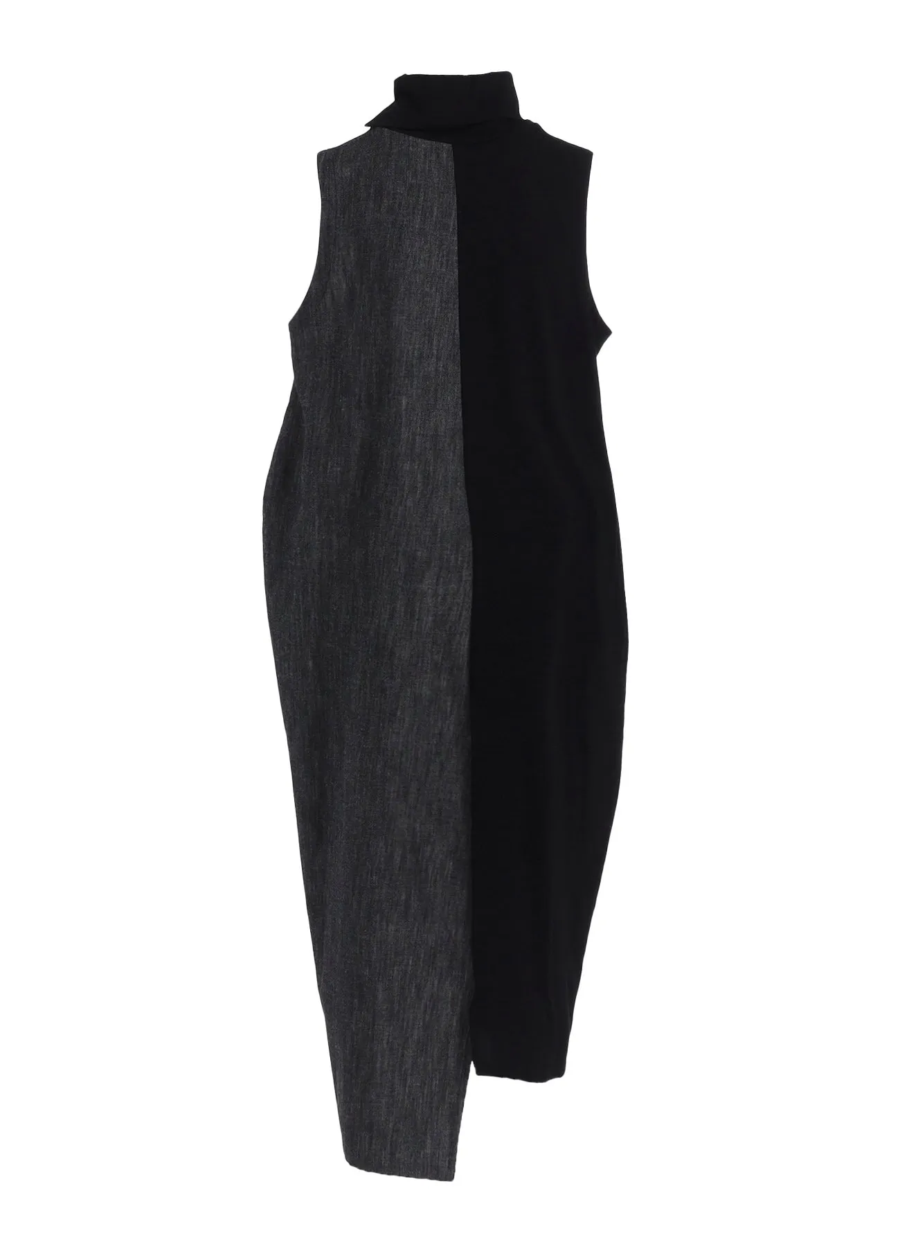 DENIM COMBINATION HIGH NECK DRESS sold by Yohji Yamamoto product image thumbnail 3