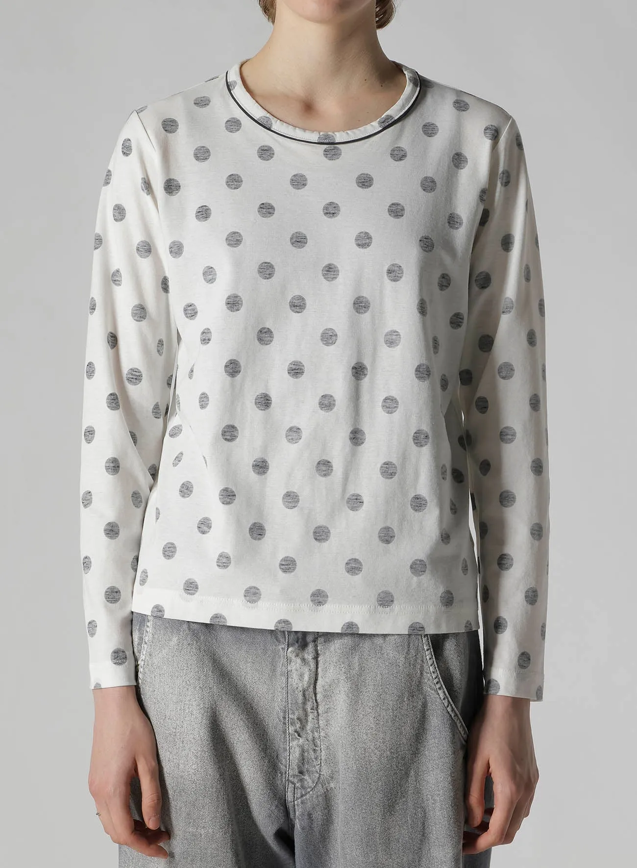 POLKA DOT Y'S STITCH LONG SLEEVE T sold by Yohji Yamamoto product image thumbnail 4