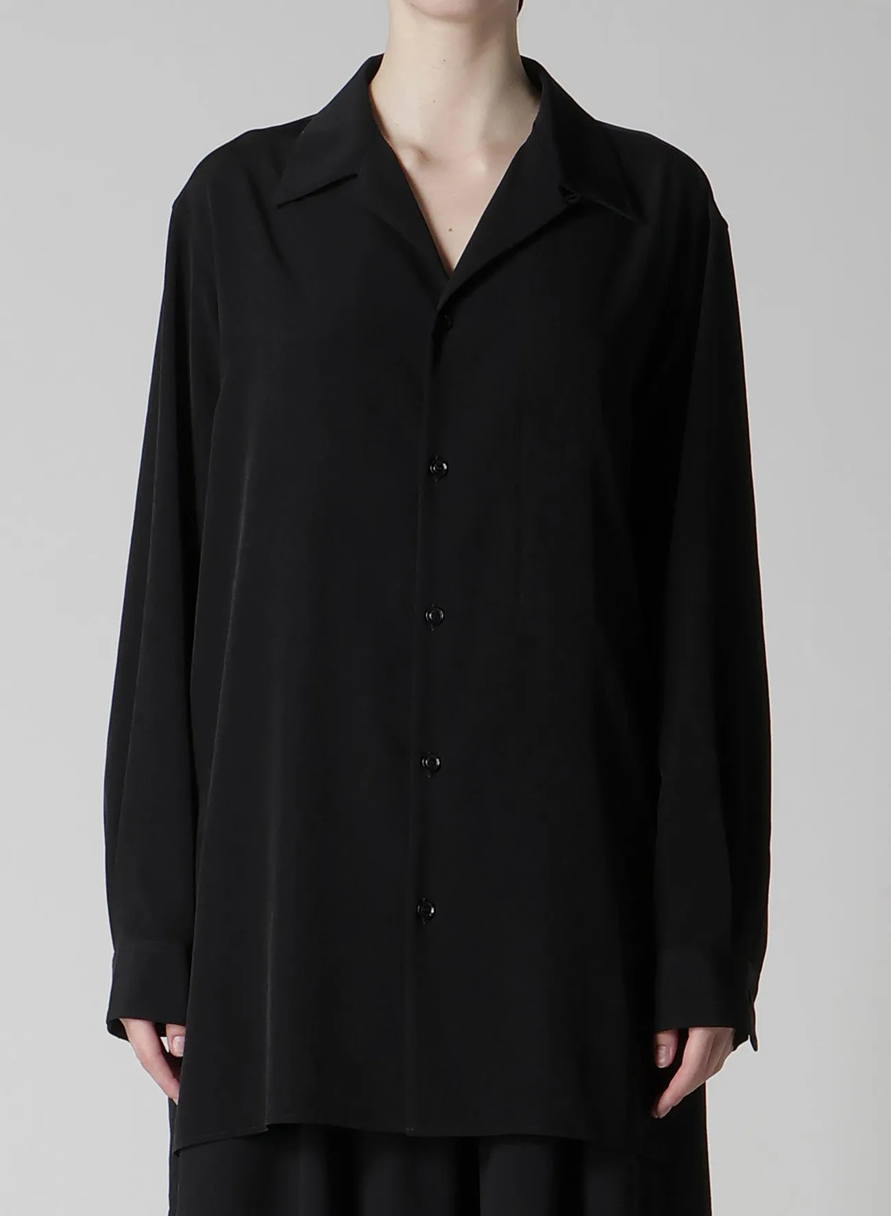 TA/PE CREPE DE CHINE OPEN COLLART SHIRT sold by Yohji Yamamoto product image thumbnail 4