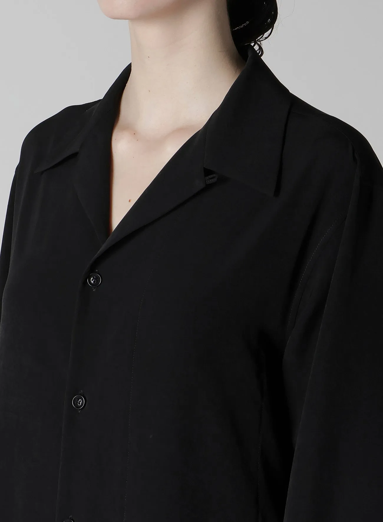 TA/PE CREPE DE CHINE OPEN COLLART SHIRT sold by Yohji Yamamoto product image thumbnail 5