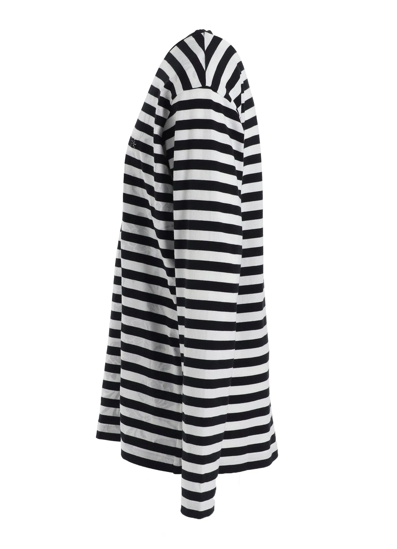 FLOWER PRINT/STRIPE Y'S STITCH LONG SLEEVE T sold by Yohji Yamamoto product image thumbnail 3