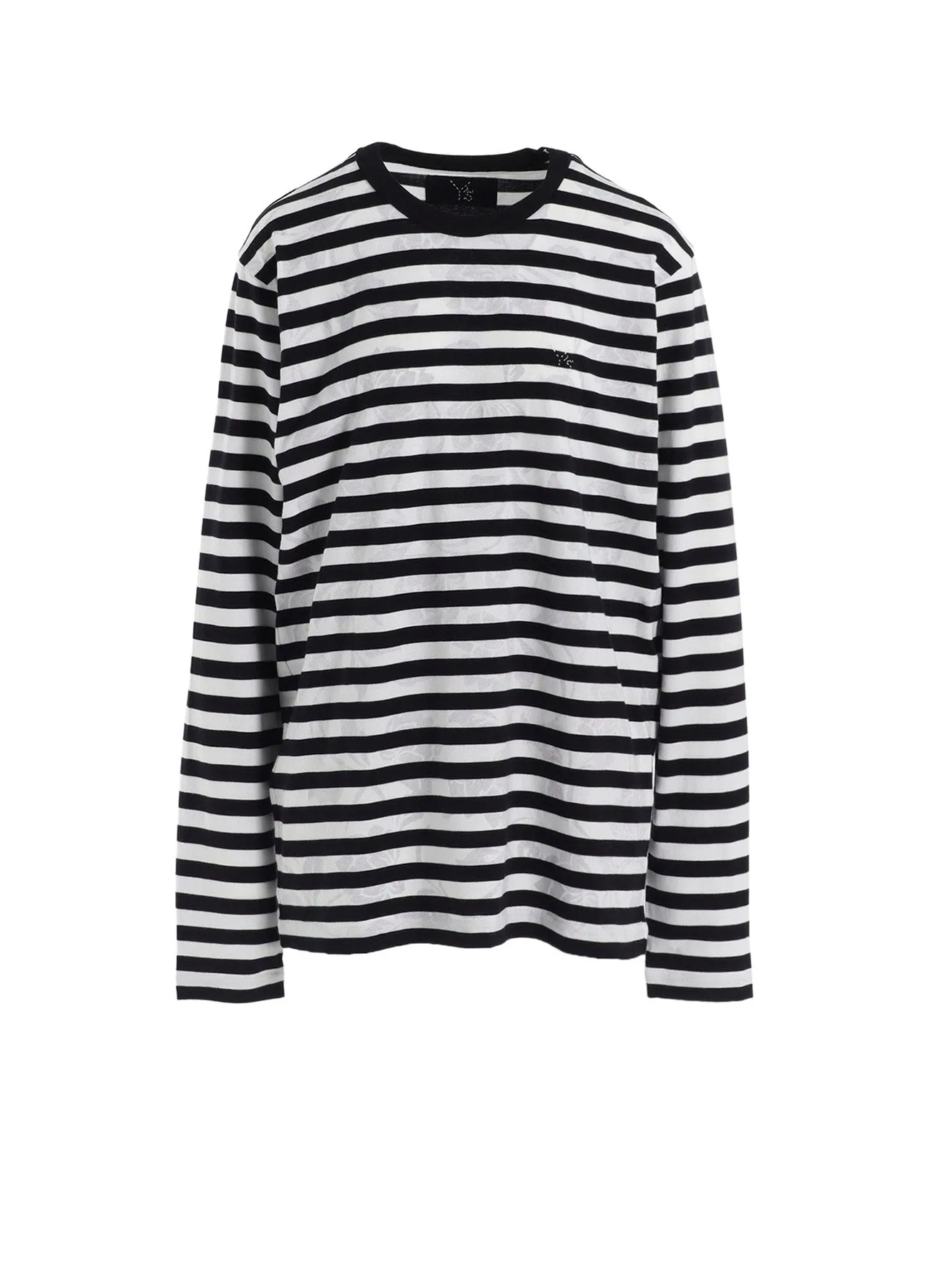 FLOWER PRINT/STRIPE Y'S STITCH LONG SLEEVE T sold by Yohji Yamamoto