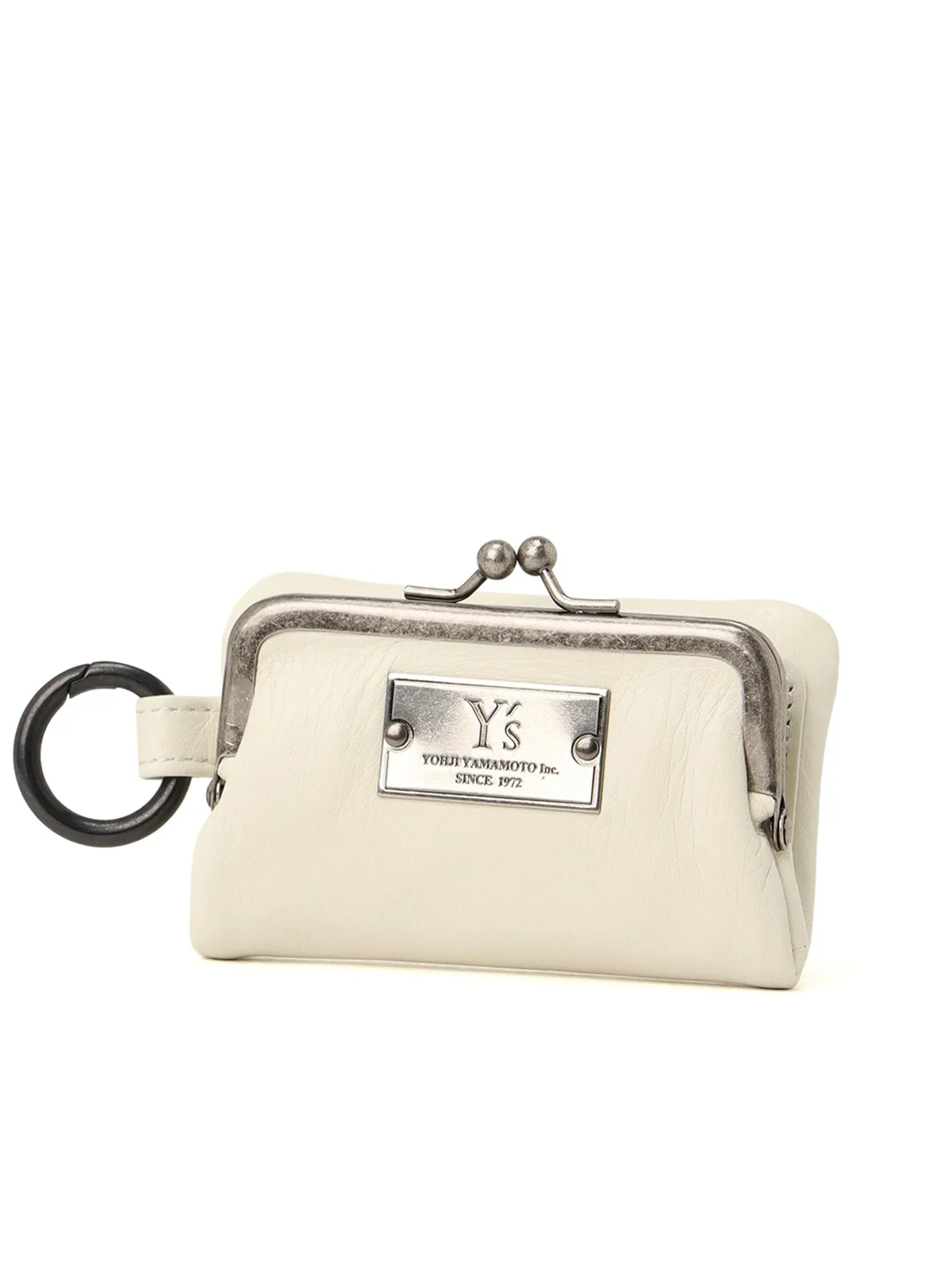 SEMI-GLOSSY LEATHER KEY CASE W/ METAL CLASP sold by Yohji Yamamoto