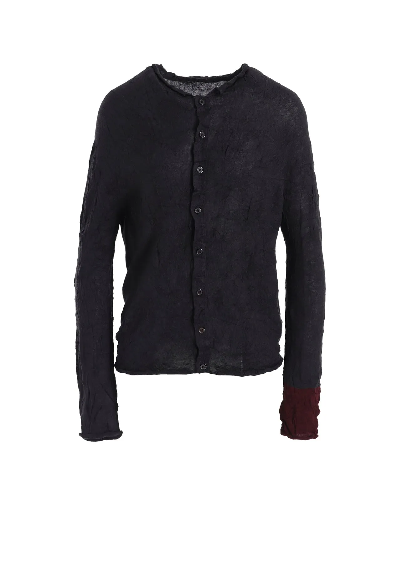 OFF NECK WRINKLED LONG SLEEVE CARDIGAN sold by Yohji Yamamoto