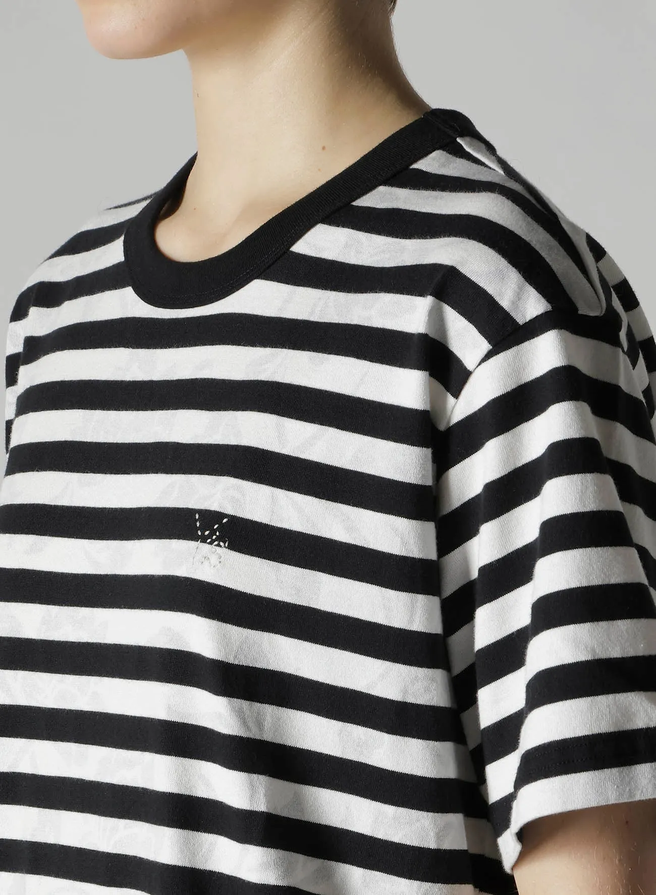 FLOWER PRINT/STRIPE Y'S STITCH T sold by Yohji Yamamoto product image thumbnail 5