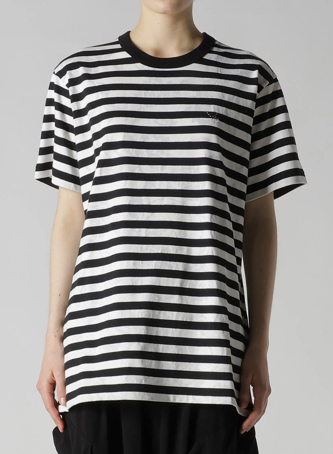 FLOWER PRINT/STRIPE Y'S STITCH T sold by Yohji Yamamoto product image thumbnail 4