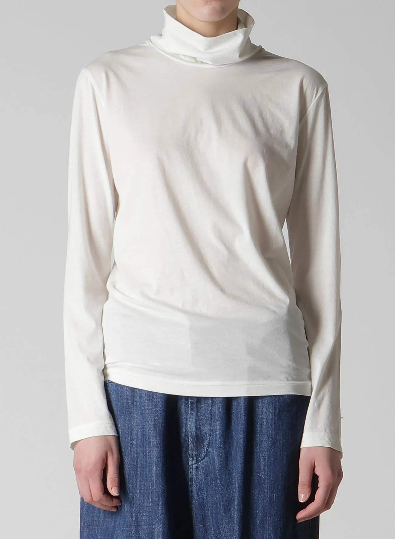SOFT JERSEY HIGH NECK LONG T sold by Yohji Yamamoto product image thumbnail 4