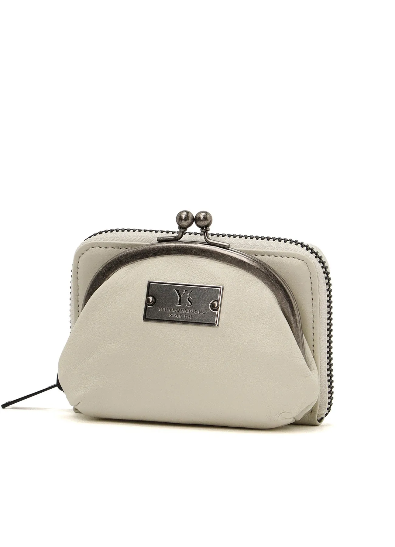 SEMI-GLOSSY LEATHER WALLET W/ METAL CLASP sold by Yohji Yamamoto