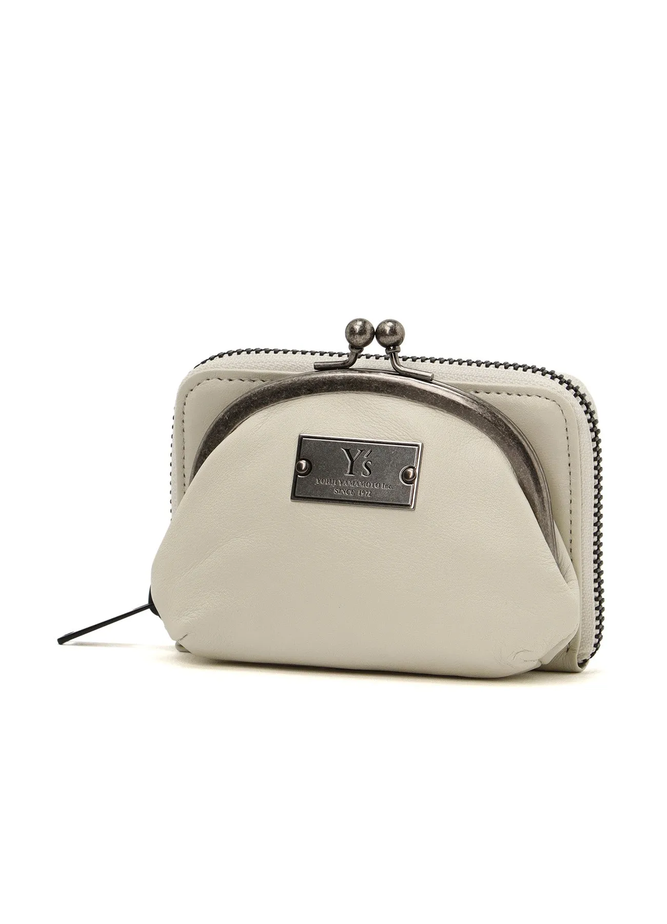 SEMI-GLOSSY LEATHER WALLET W/ METAL CLASP sold by Yohji Yamamoto product image thumbnail 5