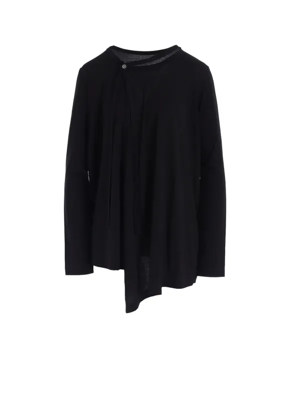 SOFT JERSEY STRING COLLAR LONG T made by Yohji Yamamoto