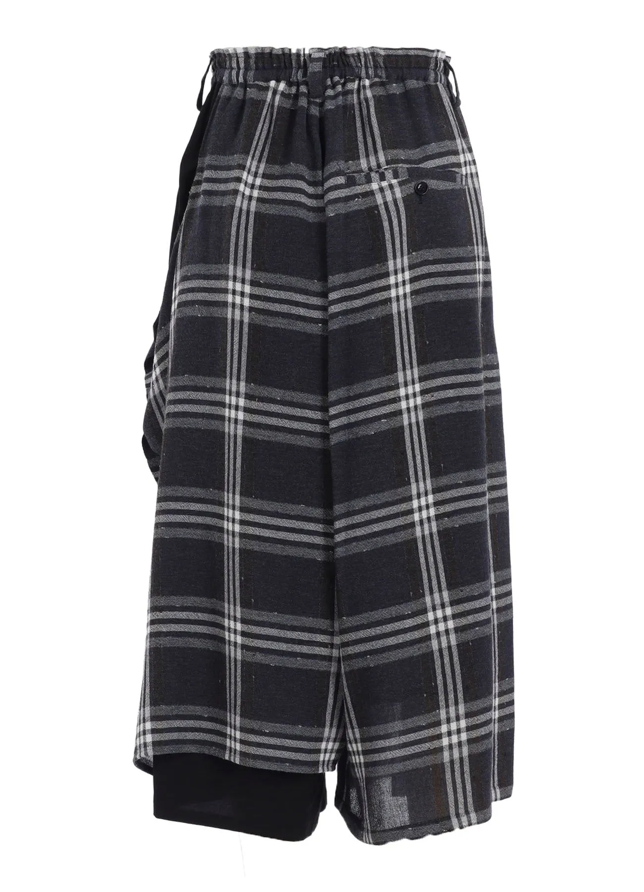 GAUZE PLAID LEFT DOUBLE BUTTON OPEN PANTS sold by Yohji Yamamoto product image thumbnail 3