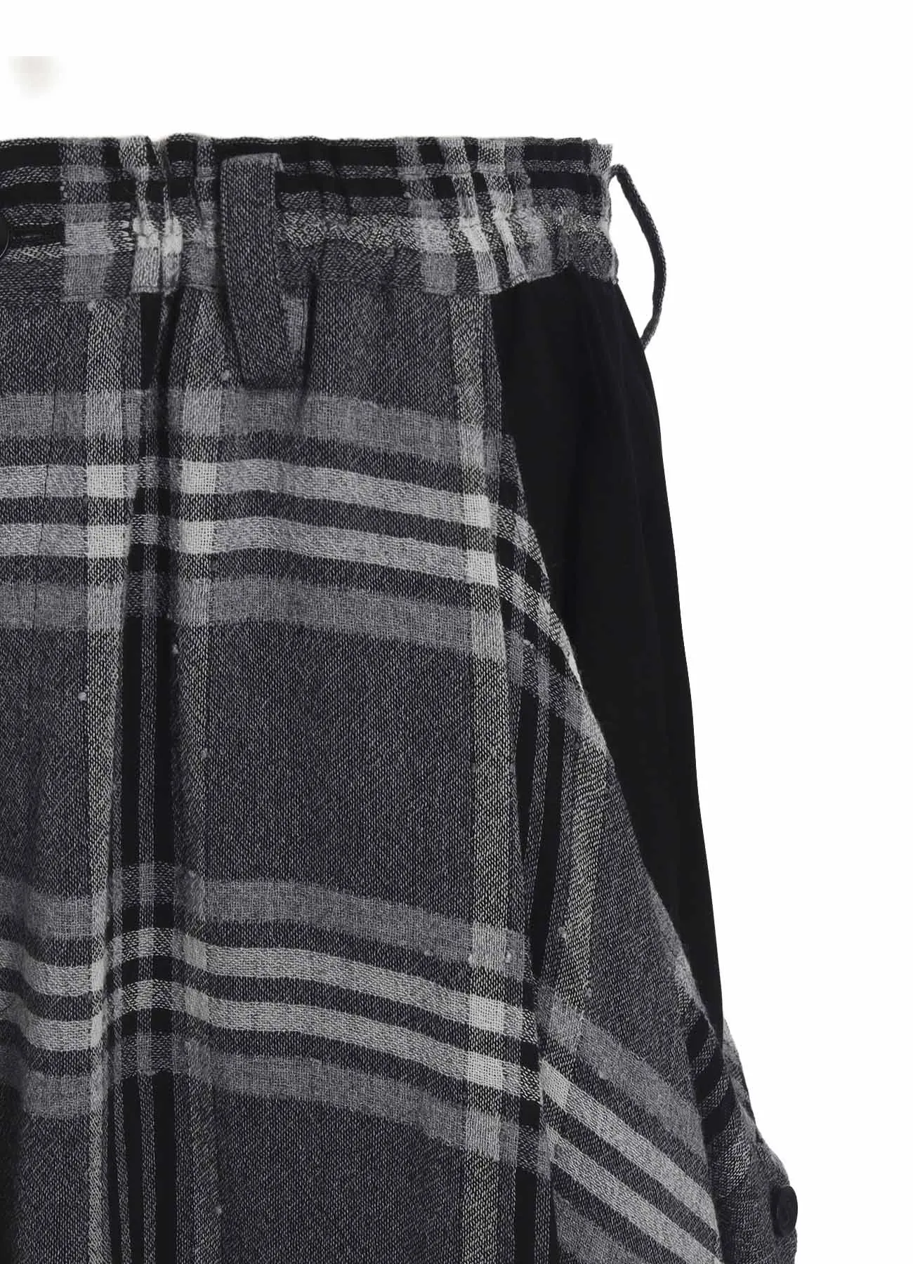 GAUZE PLAID LEFT DOUBLE BUTTON OPEN PANTS sold by Yohji Yamamoto product image thumbnail 5