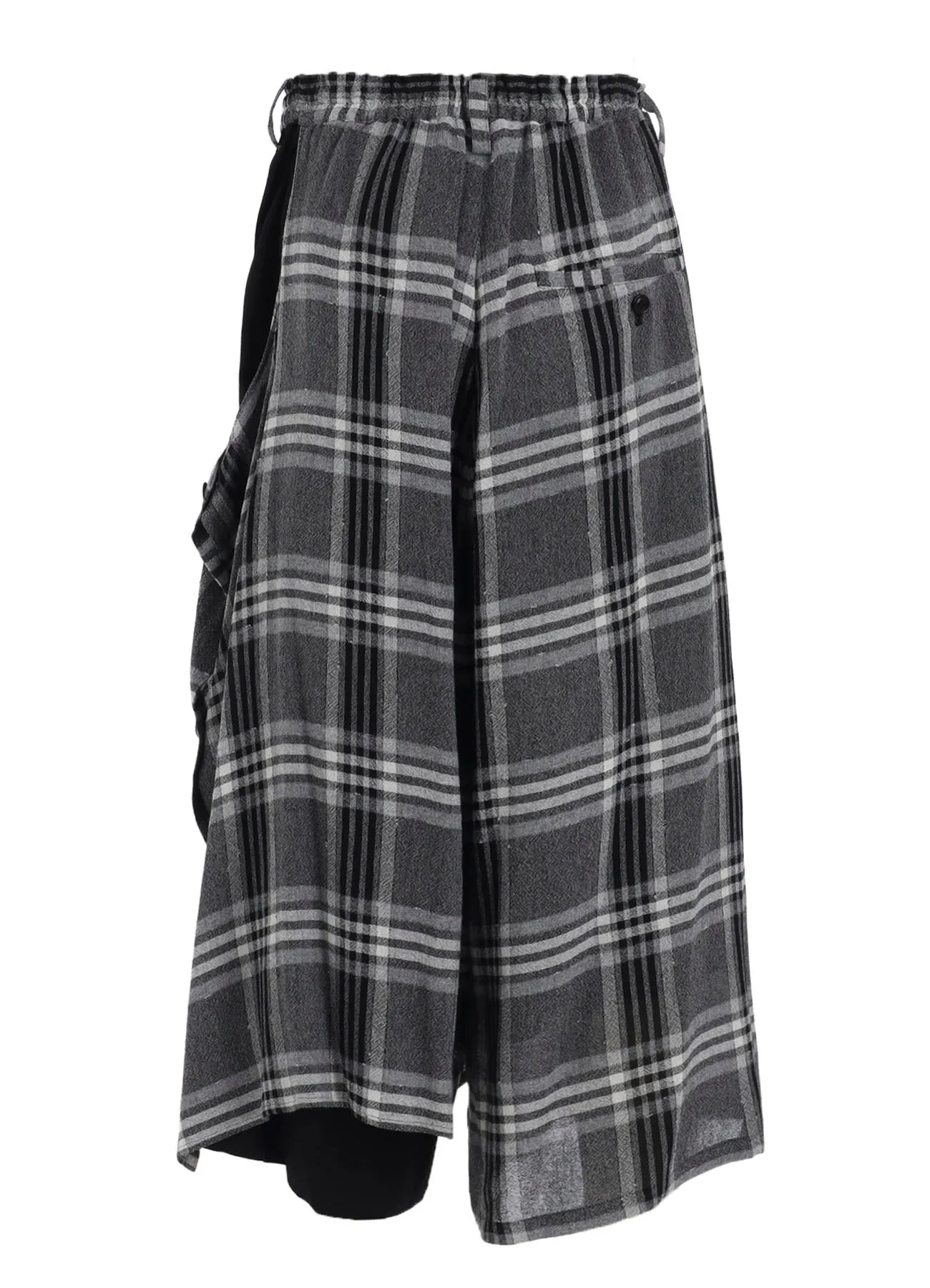 GAUZE PLAID LEFT DOUBLE BUTTON OPEN PANTS sold by Yohji Yamamoto product image thumbnail 4