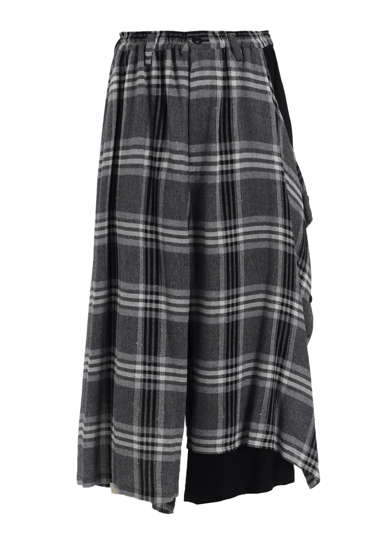 GAUZE PLAID LEFT DOUBLE BUTTON OPEN PANTS sold by Yohji Yamamoto product image thumbnail 2