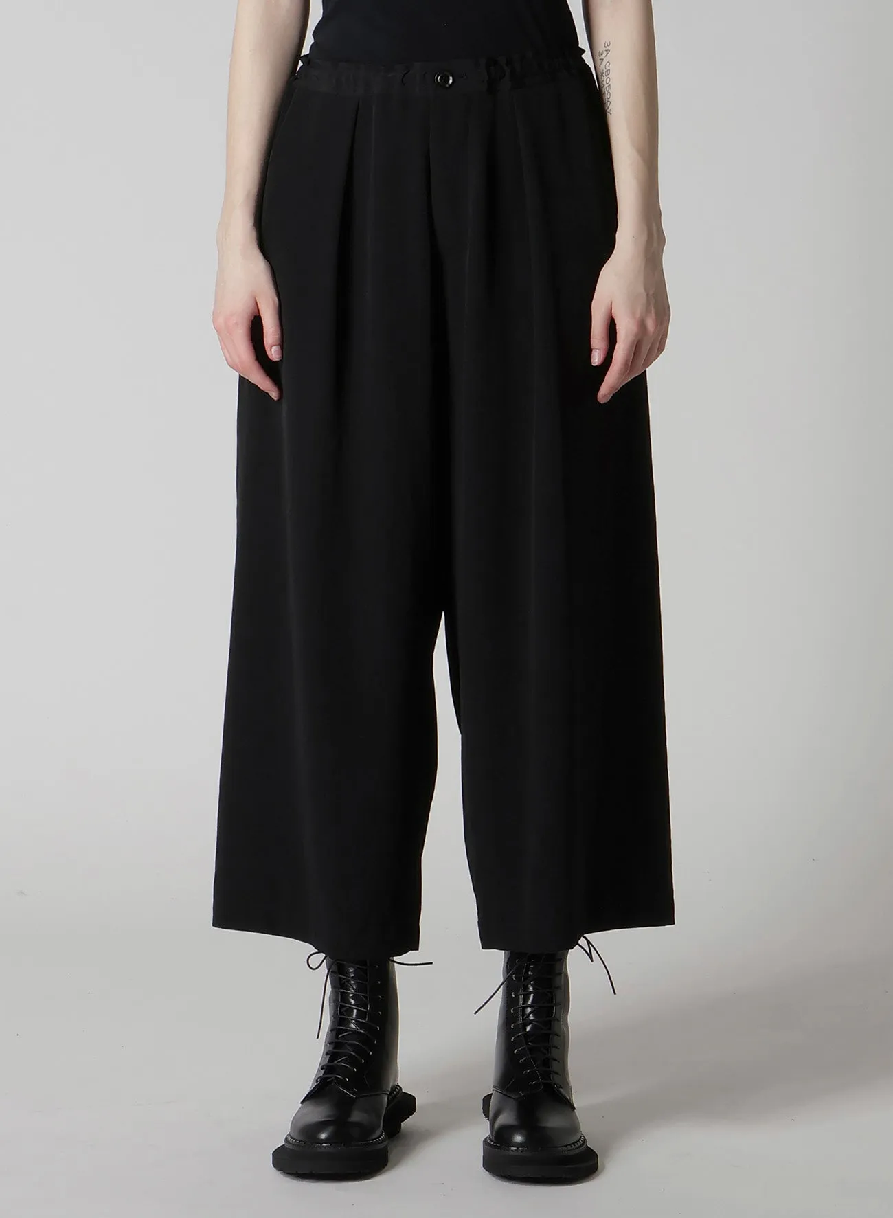 TA/PE CREPE DE CHINE FRONT TUCK WIDE PANTS sold by Yohji Yamamoto product image thumbnail 4